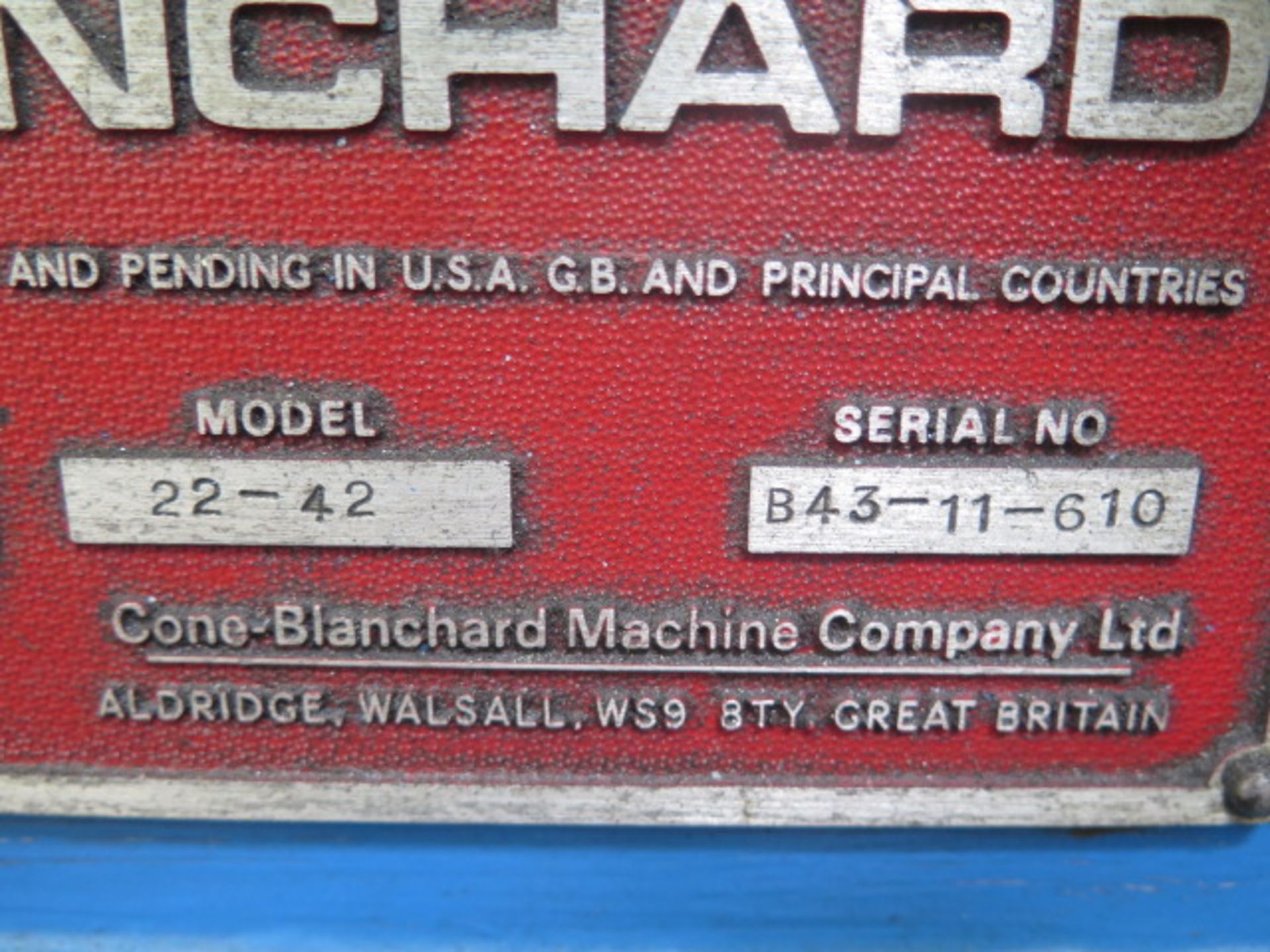 Blanchard 22-44 42” Blanchard Grinder (Rotary Surface Grinder) s/n B43-11-610 w/ 6-33 Table RPM, 42” - Image 13 of 13