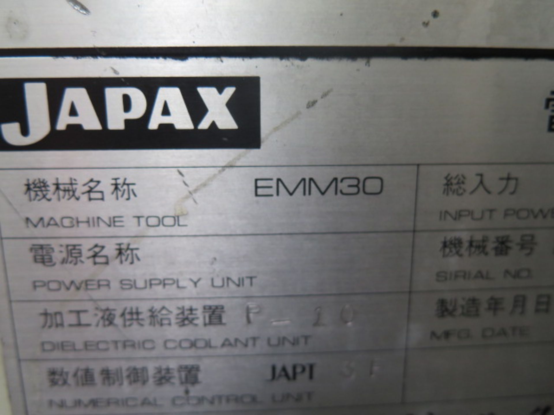 Japax “Electroder” EMM30 2-Station NC Electrode Cutting Machine s/n E18-01-115 w/ JAPT-3F - Image 10 of 11