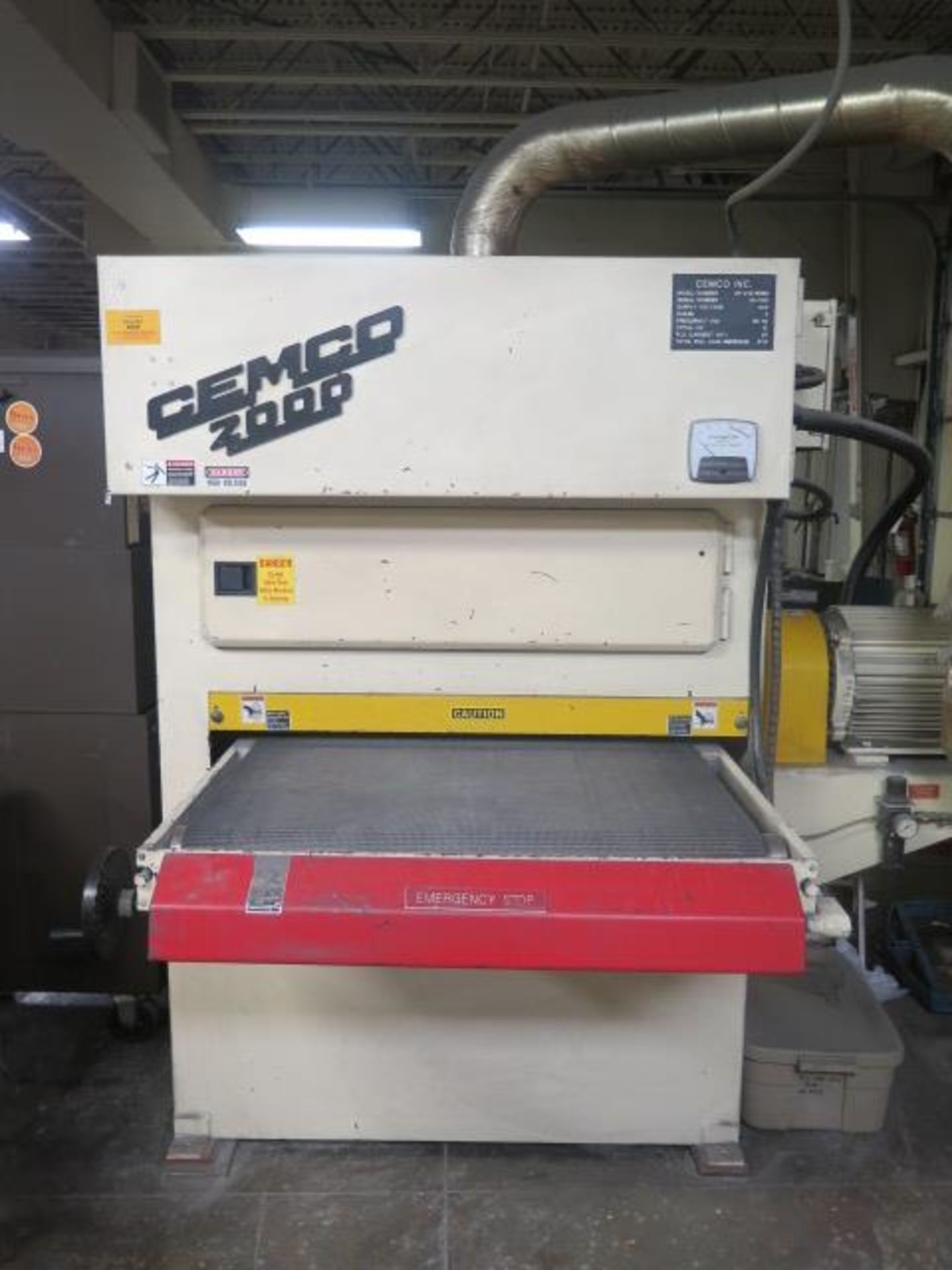 Cemco mdl. UR-2137SEMD 36” Belt Grainer s/n JR-1180 w/ 20Hp Motor, 36” Belt Feed, Rand-Brite mdl.