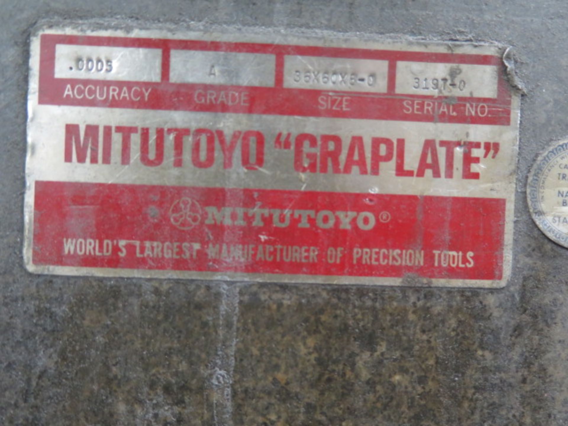 Mitutoyo 36” x 60” x 8 ½” Grade “A” Granite Surface Plate w/ Stand - Image 4 of 4