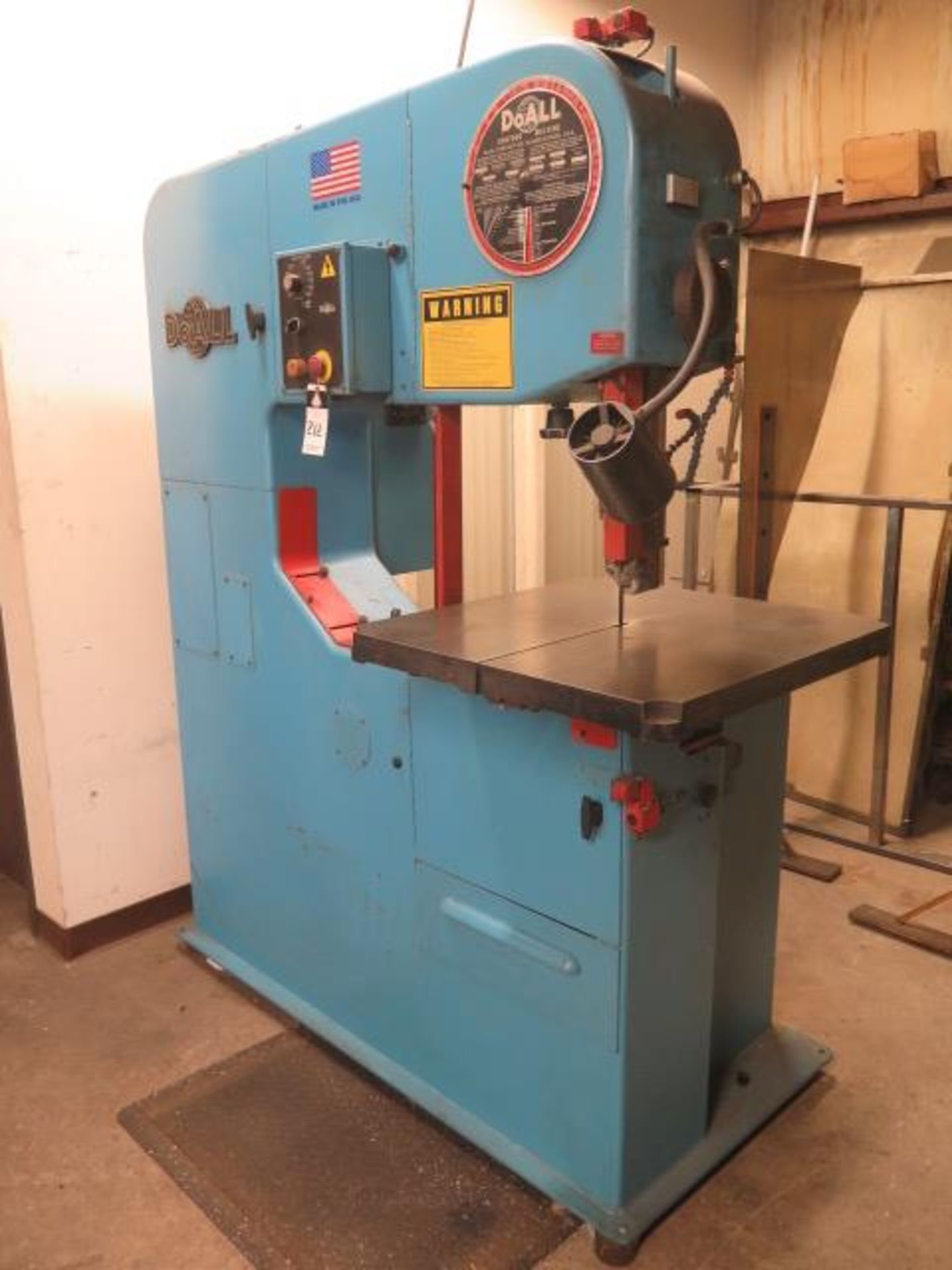 DoAll 3613-V3 36”/16” Vertical Band Saw s/n 538-98119 w/ 30-5500 Dial FPM, 26” x 26” Table