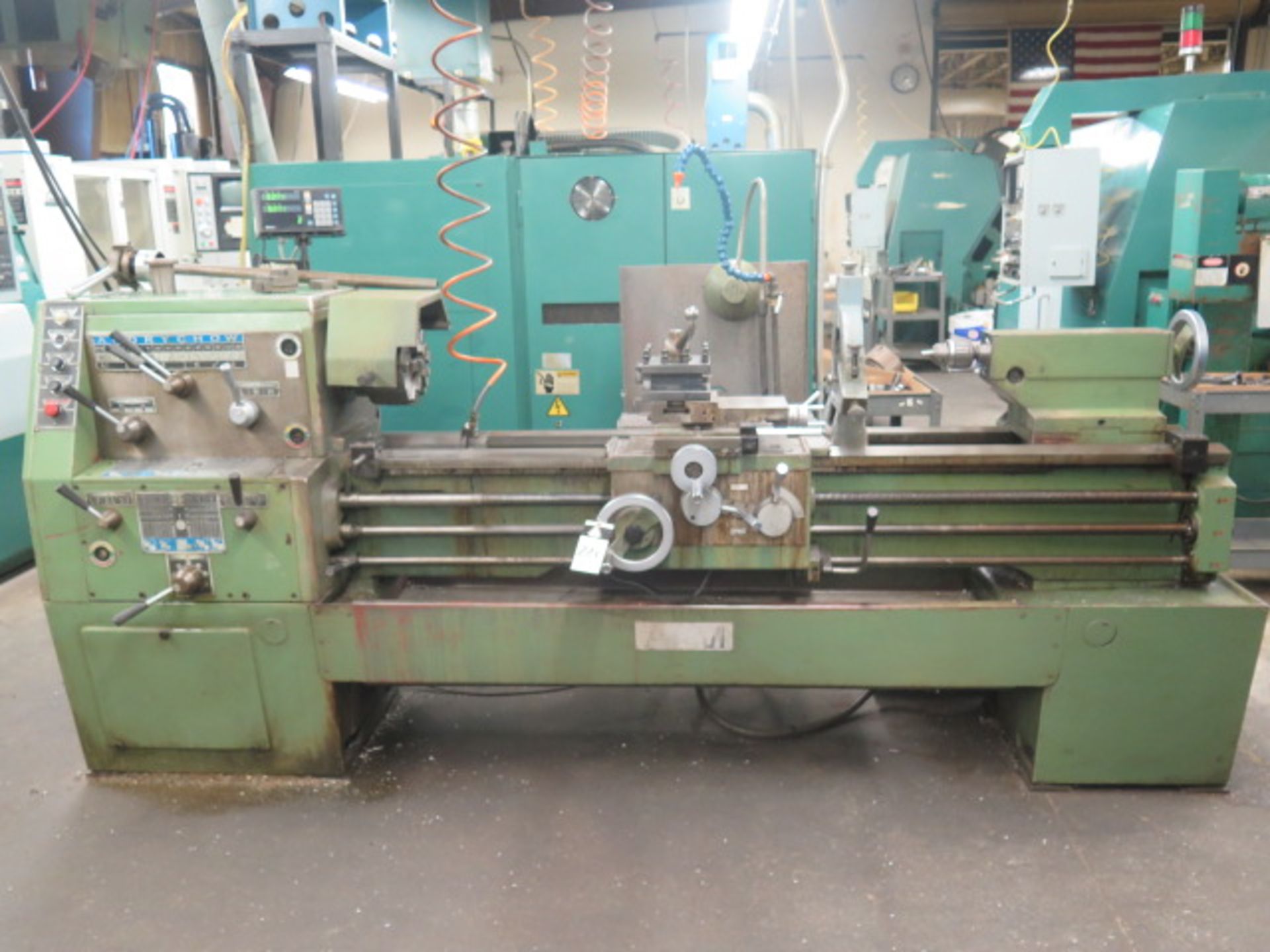 Andrychow TUG-40 18” x 64” Geared Head Gap Beg Lathe s/n 4084 w/ Sony LH-32 DRO, 18-1600 RPM, Inch/