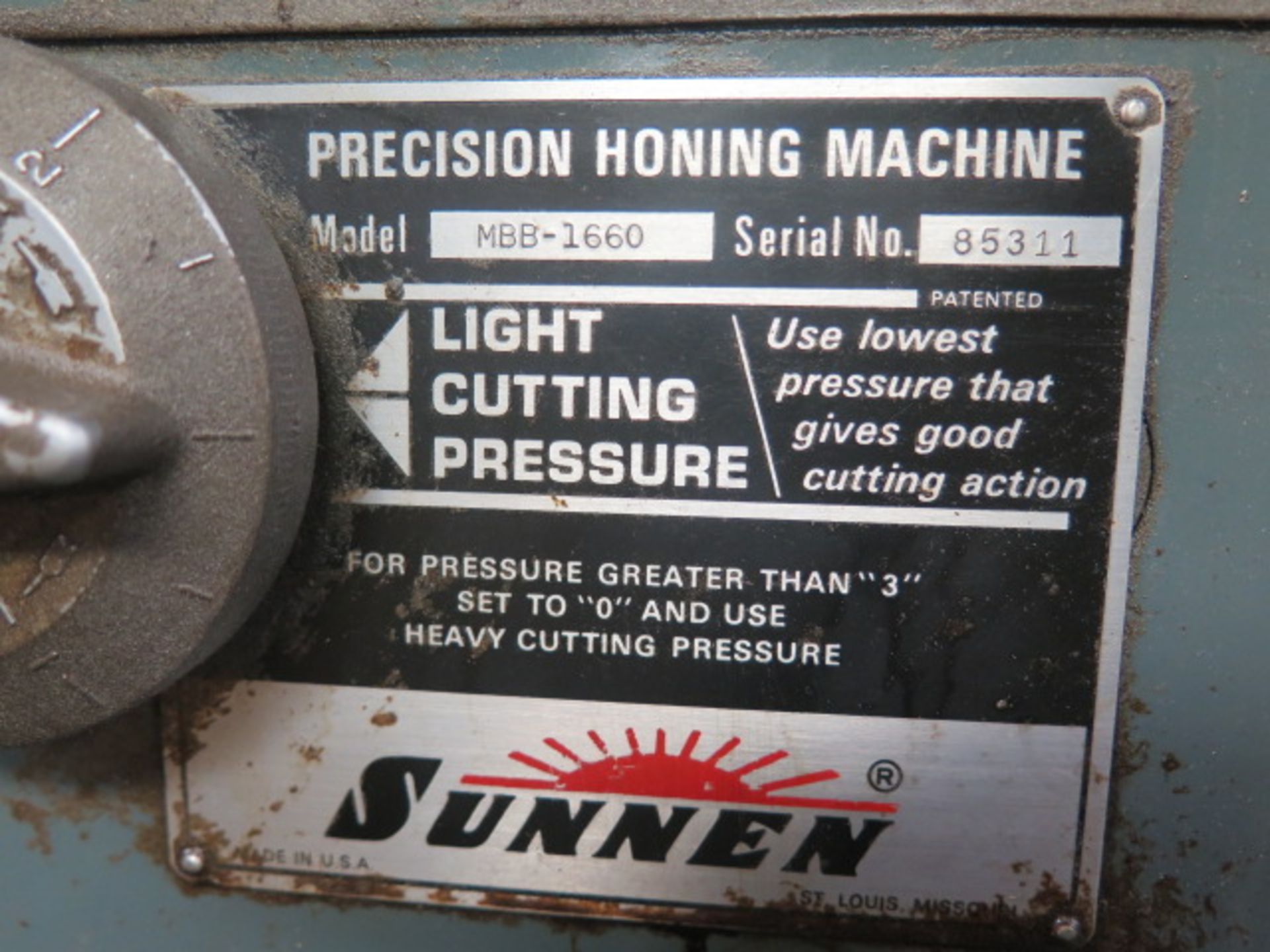 Sunnen mdl. MBB-1660 Precision Honing Machine s/n 85311 - Image 5 of 5