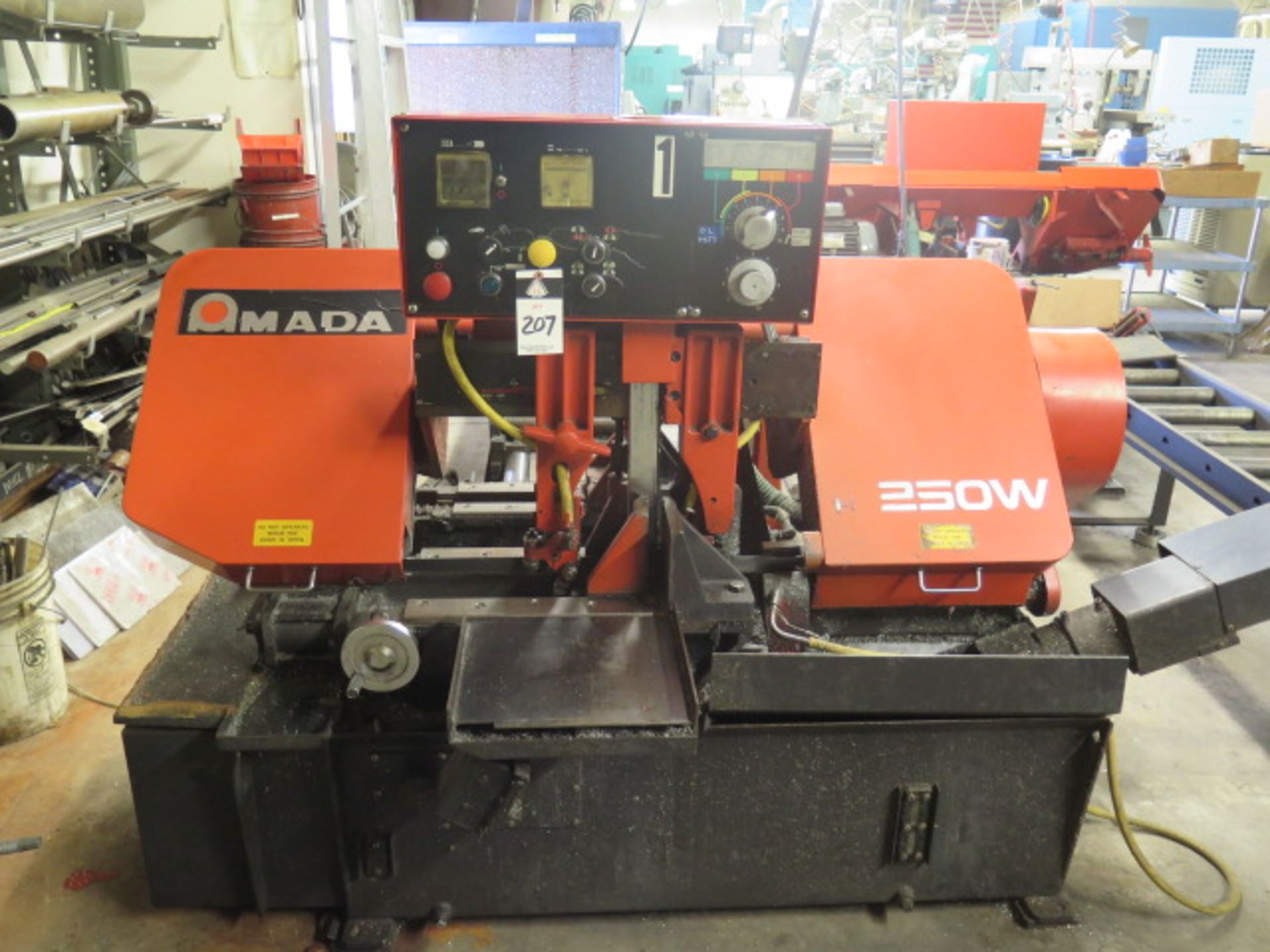 1996 Amada Ha250W 10” Automatic Hydraulic Horizontal Band Saw s/n 25350187 w/ Amada Controls,