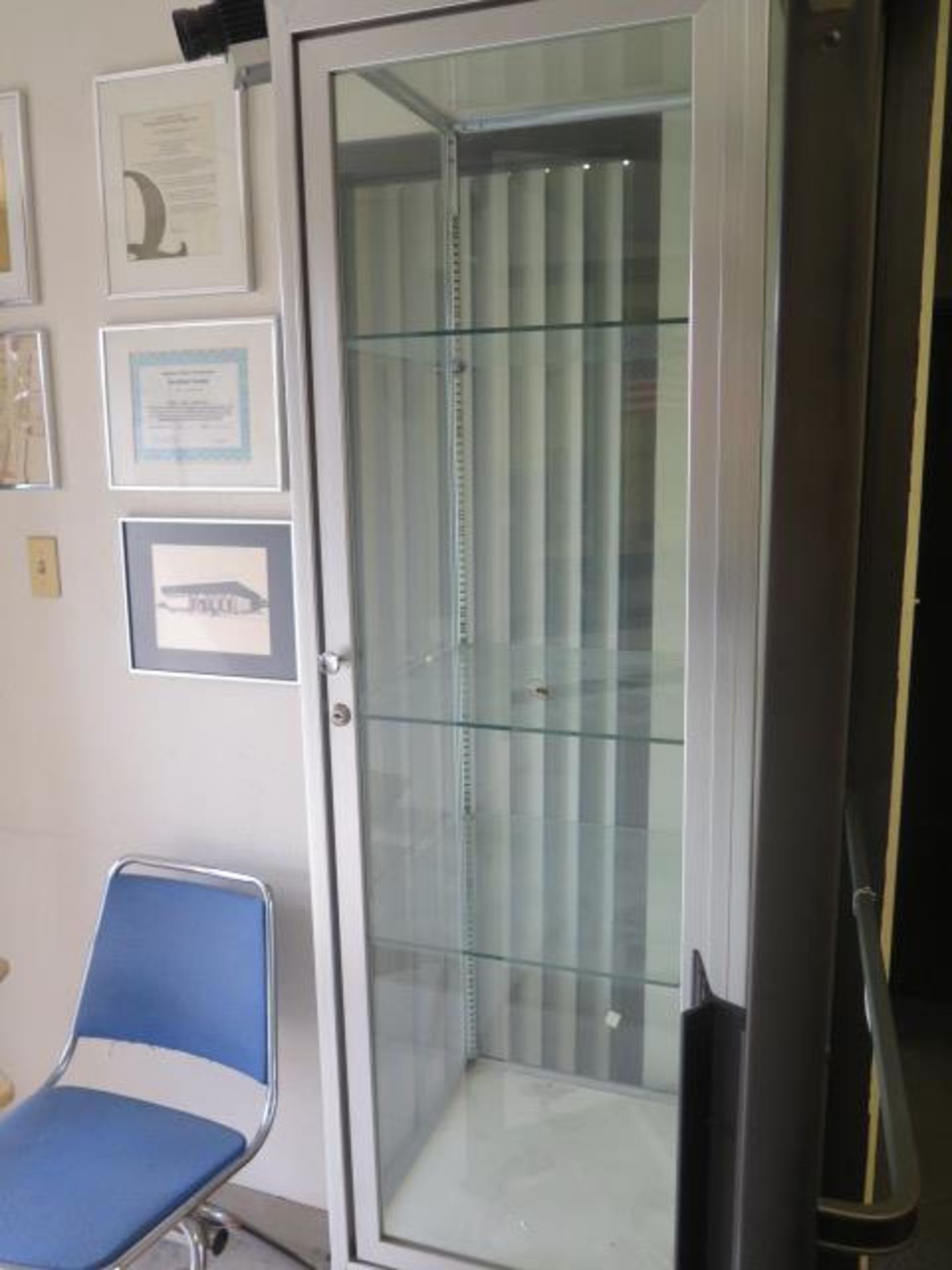 Display Case and Glass-Front Storage Cabinets