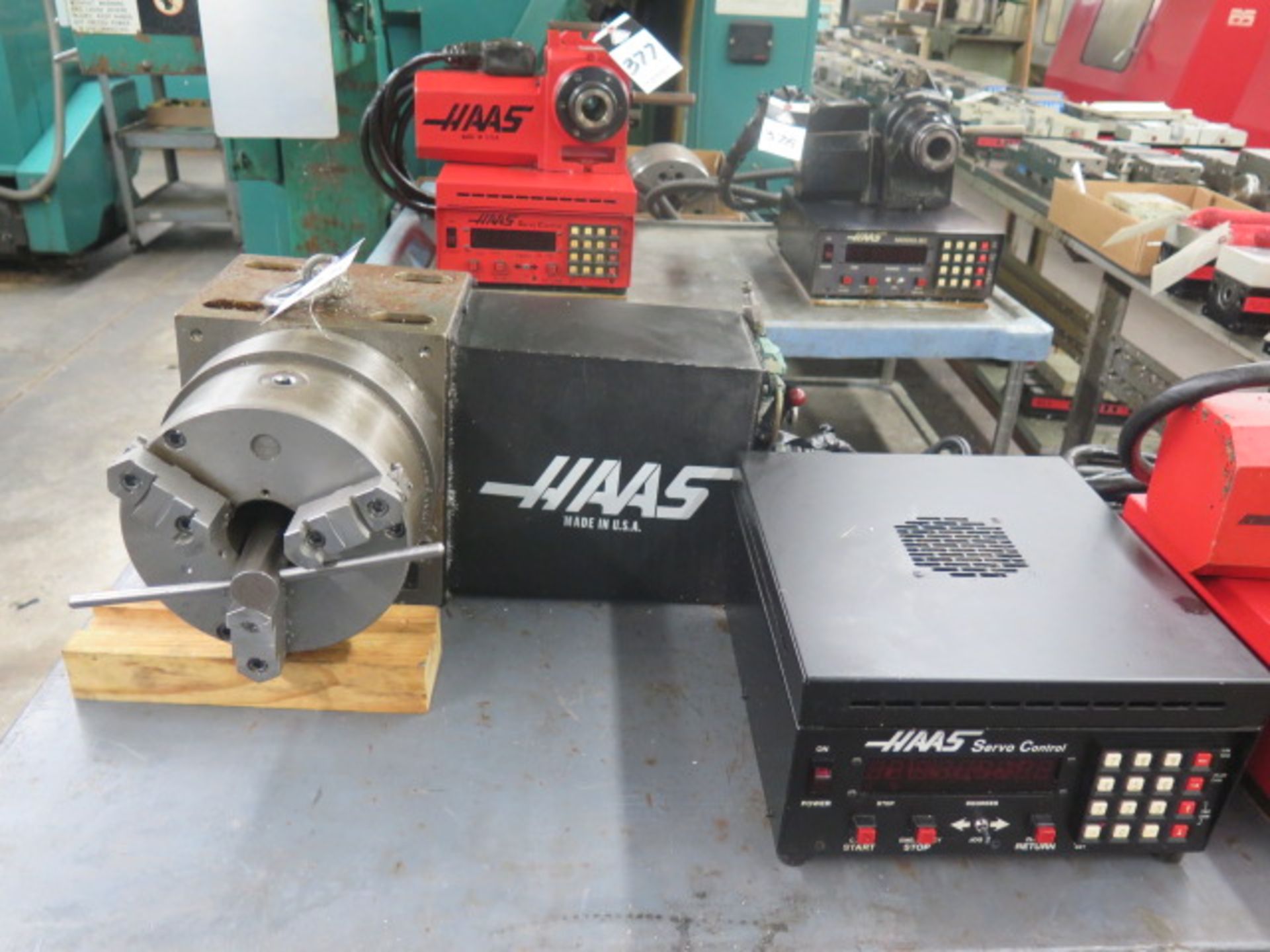 Haas 4th Axis 8” Rotary Head w/ 8” 3-Jaw Chuck, Haas Servo Controller
