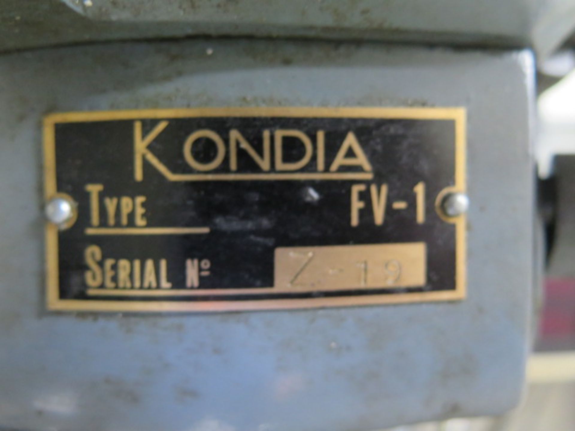 Clausing Kondia FV-1 Vertical Mill s/n Z-19 w/ Sargon DRO, 60-4000 Dial Change RPM, Chrome Ways, - Image 10 of 10