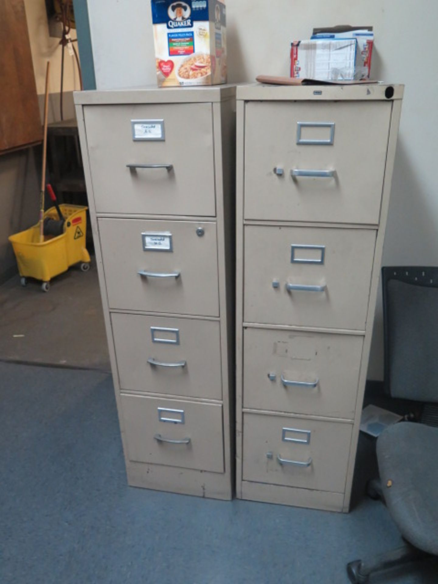 Refrigerator, Microwave, Table and File Cabinets - Image 2 of 2
