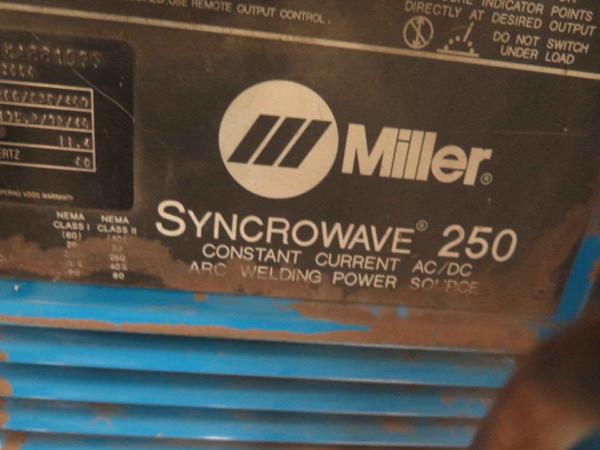 Miller Syncrowave 250 CC-AC/DC Arc Welding Power Source s/n KA881099 w/ Tiger Cooler - Image 4 of 4