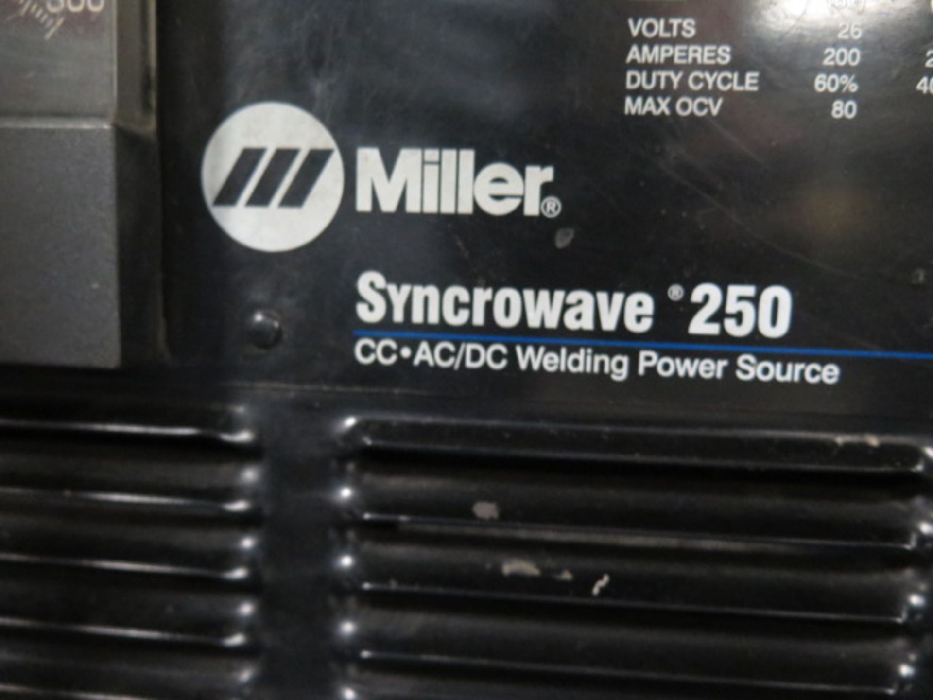 Miller Syncrowave 250 CC-AC/DC Arc Welding Power Source s/n KK032626 w/ Cooler Cart - Image 4 of 4