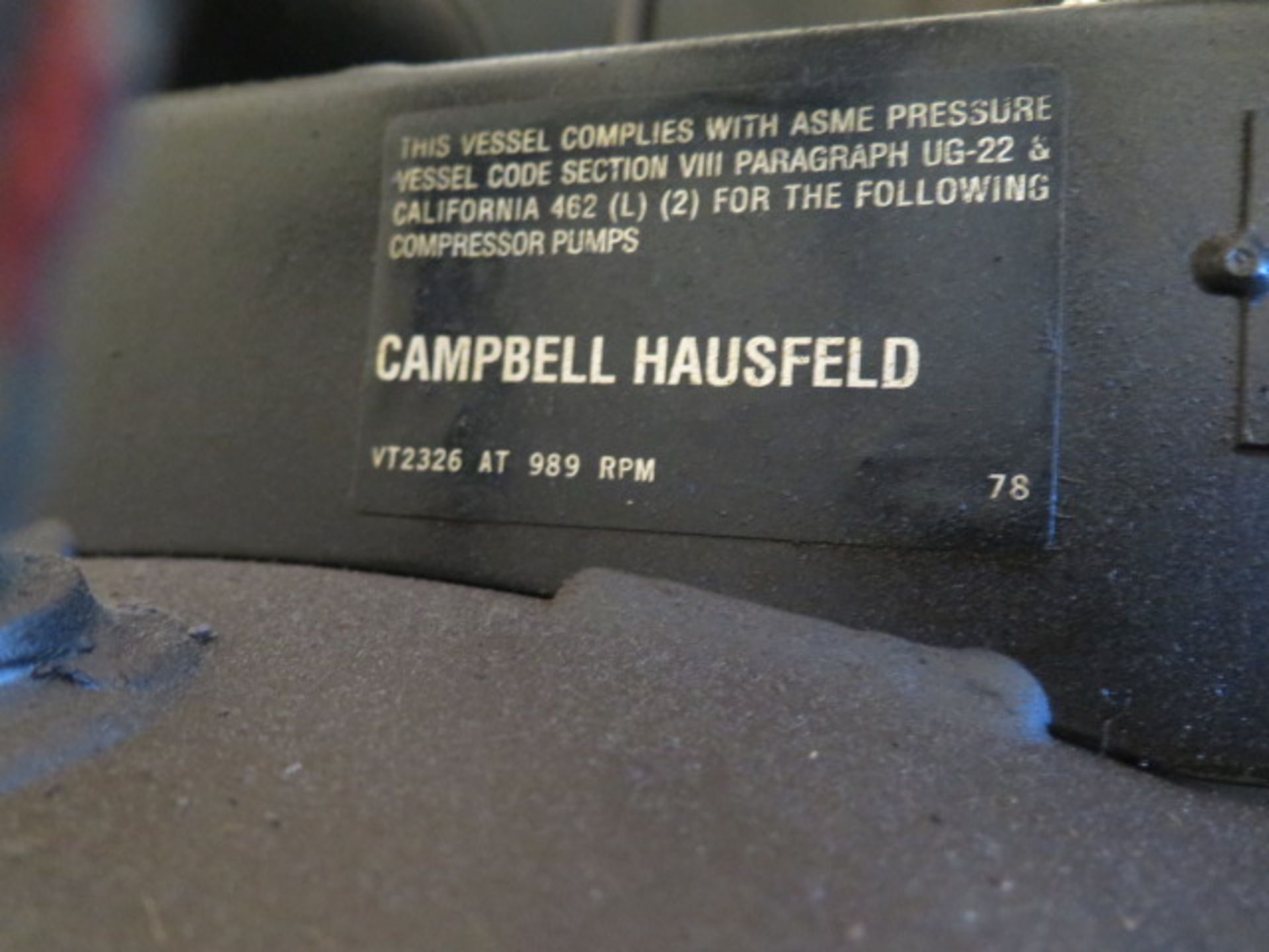 Campbell Hausfeld 6Hp Vertical Air Compressor w/ 60 Gallon Tank - Image 5 of 5