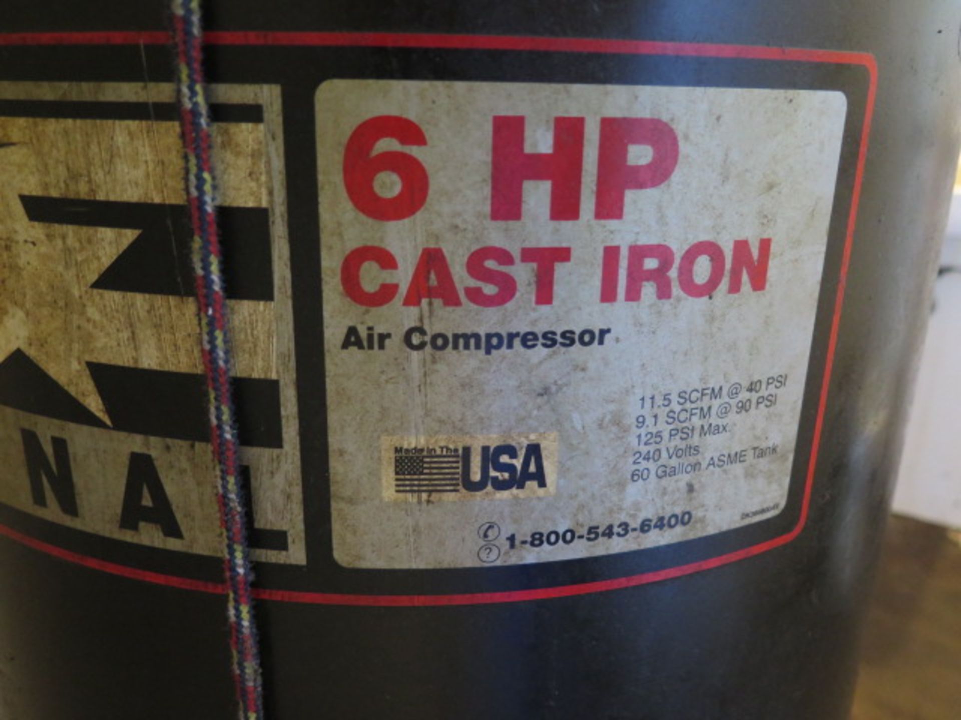 Campbell Hausfeld 6Hp Vertical Air Compressor w/ 60 Gallon Tank - Image 3 of 5