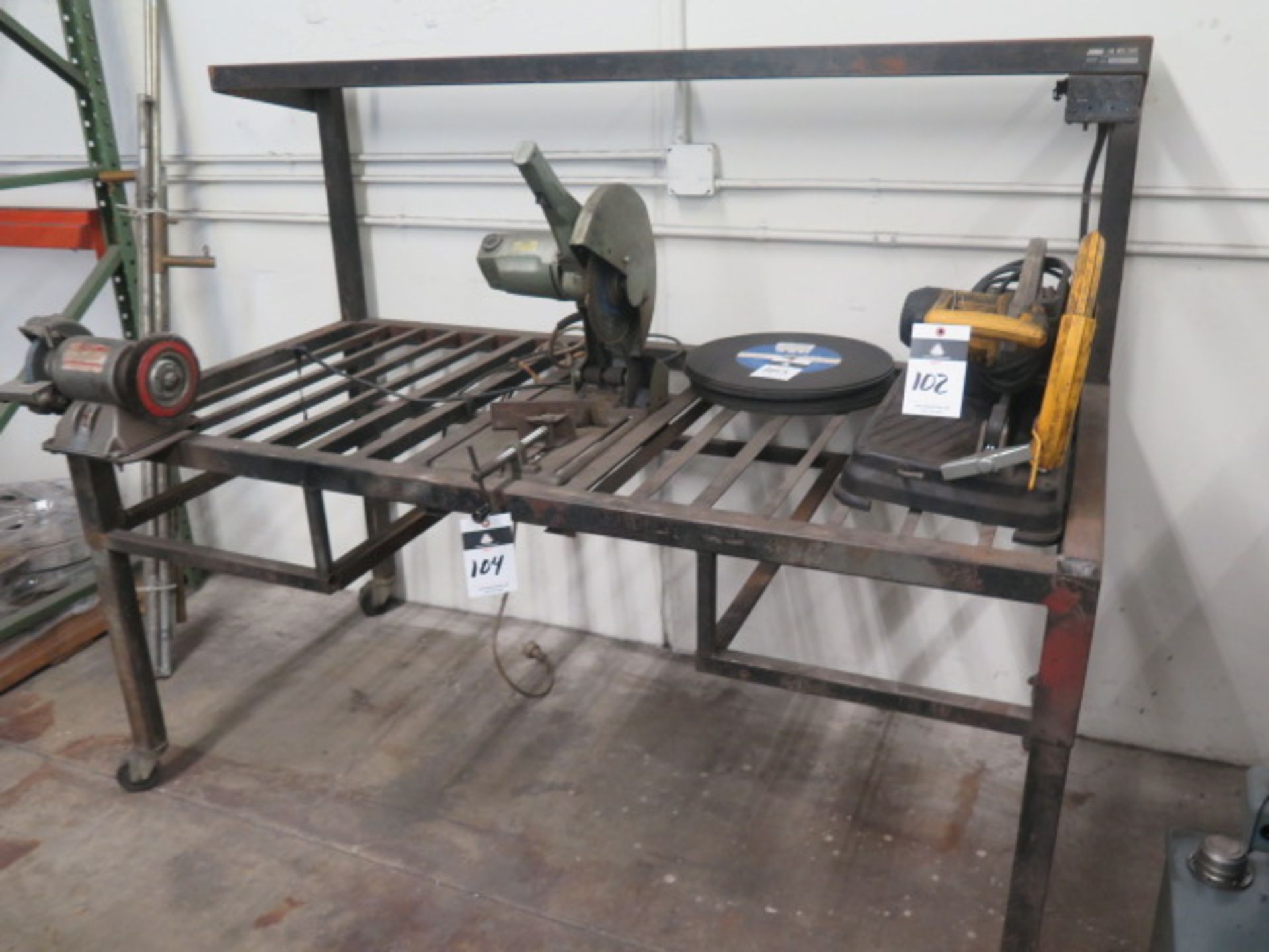 12" Abrasive Cutoff Saw w/ Steel Bench and Bench Grinder