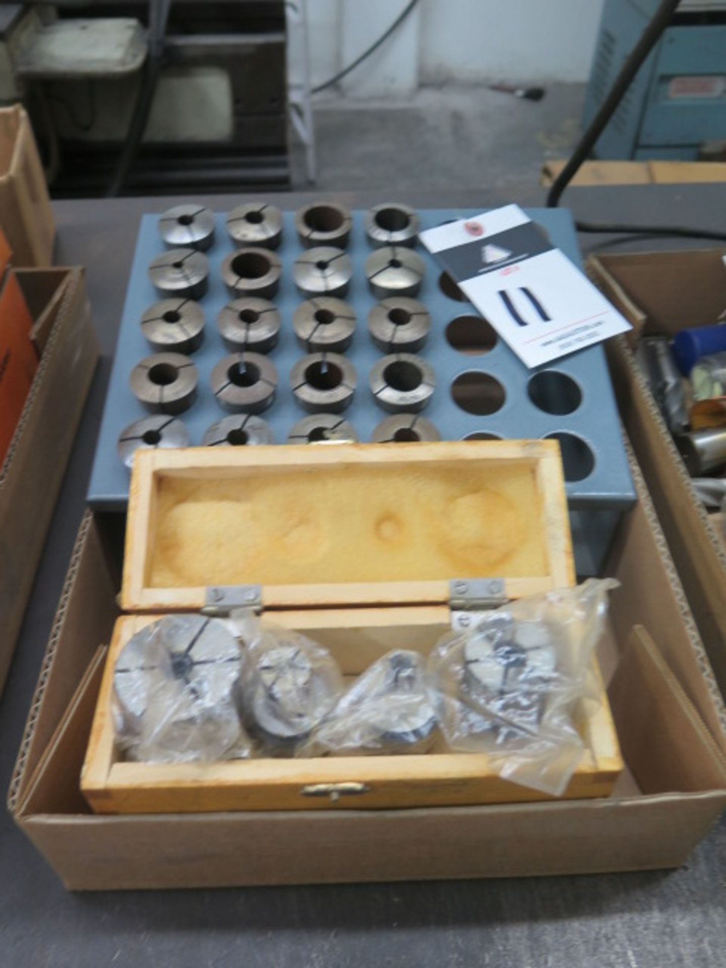 5C Collets (20) and 5C Expanding Mandrel Set w/ Rack