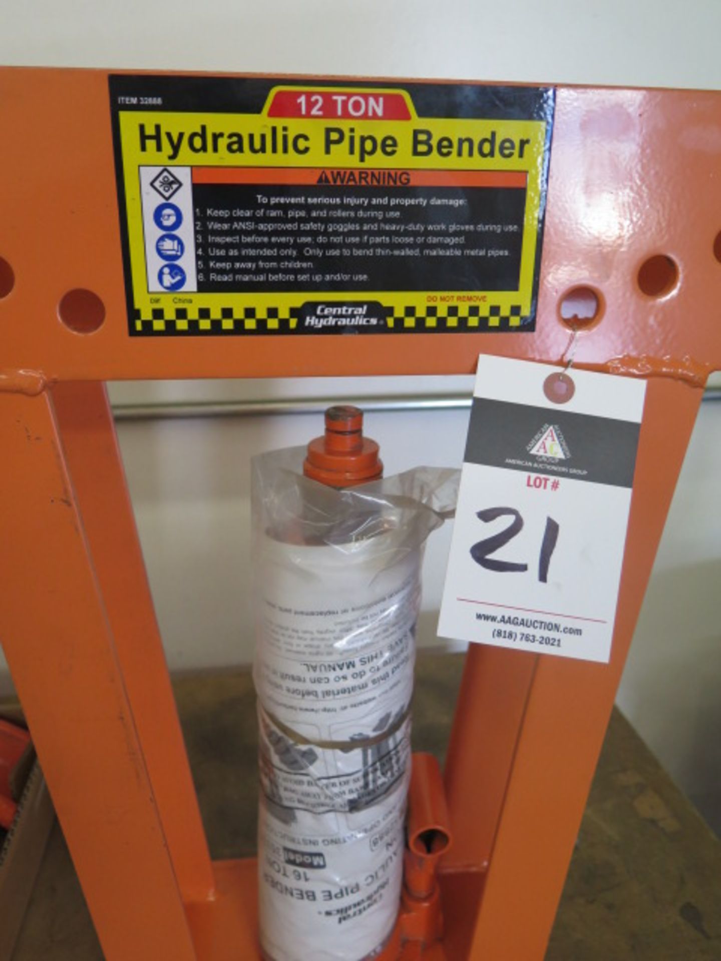 Central Hydraulics 12 Ton Hydraulic Pipe Bender - Image 2 of 3