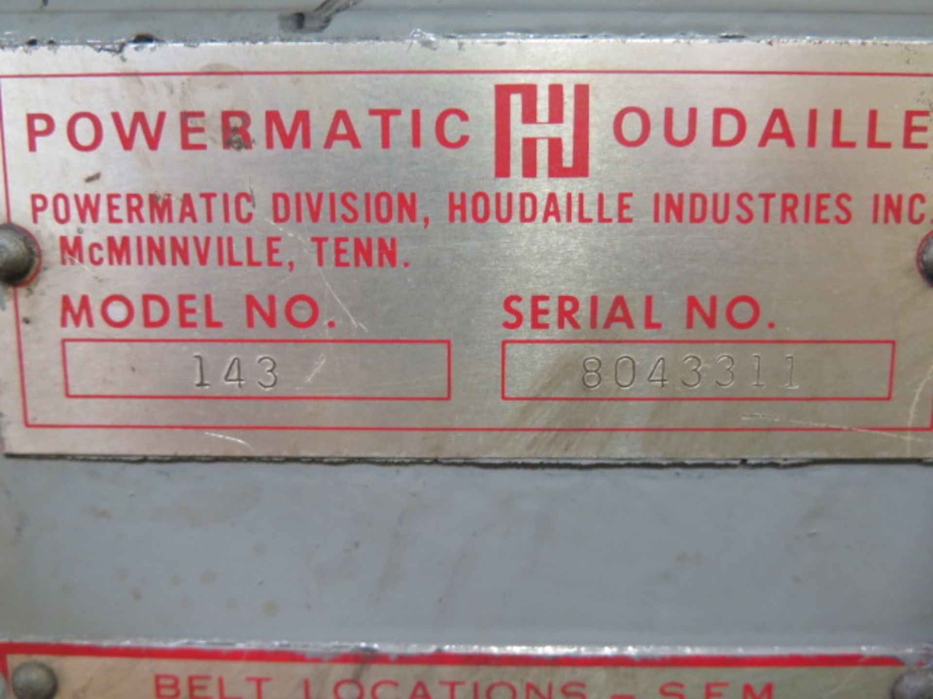 Powermatic mdl. 143 14" Vertical Band Saw s/n 8043311 - Image 5 of 5