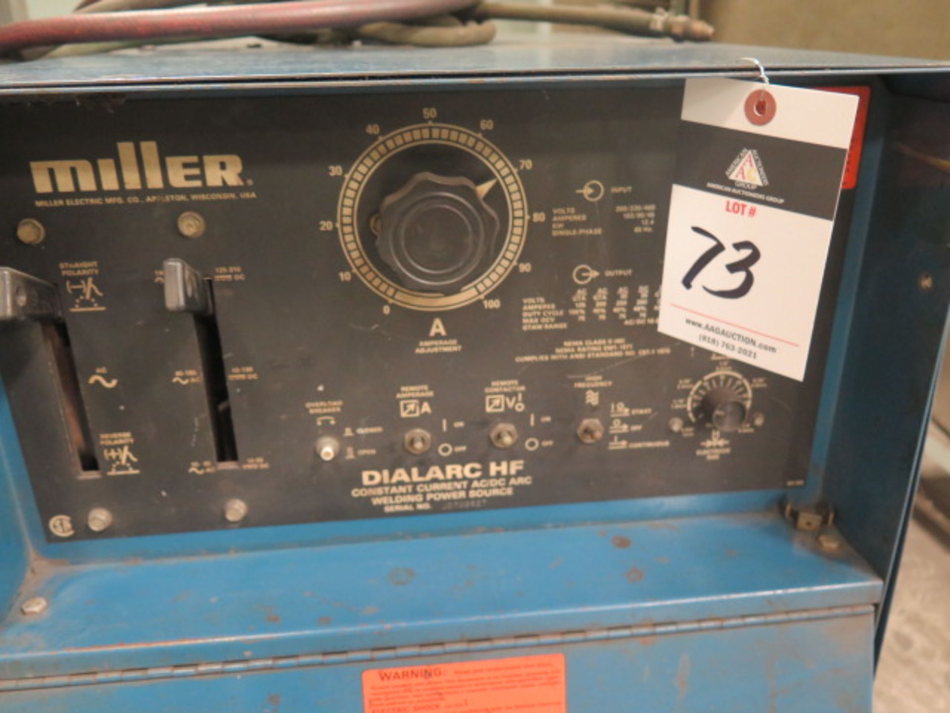 Miller Dialarc HF CC-AC/DC Arc welding Power Source (NEEDS WORK) - Image 3 of 4