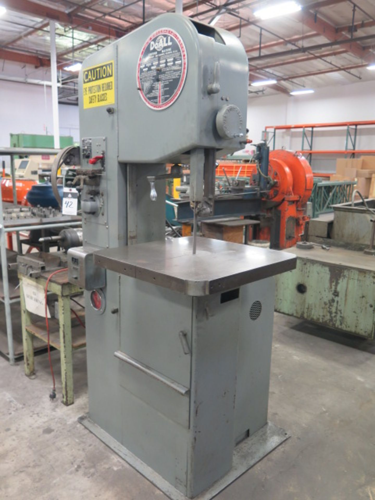 DoAll mdl. 1612-0 16" Vertical Band Saw s/n 277-71981 w/ Blade Welder, 24" x 24" Miter Table - Image 2 of 7