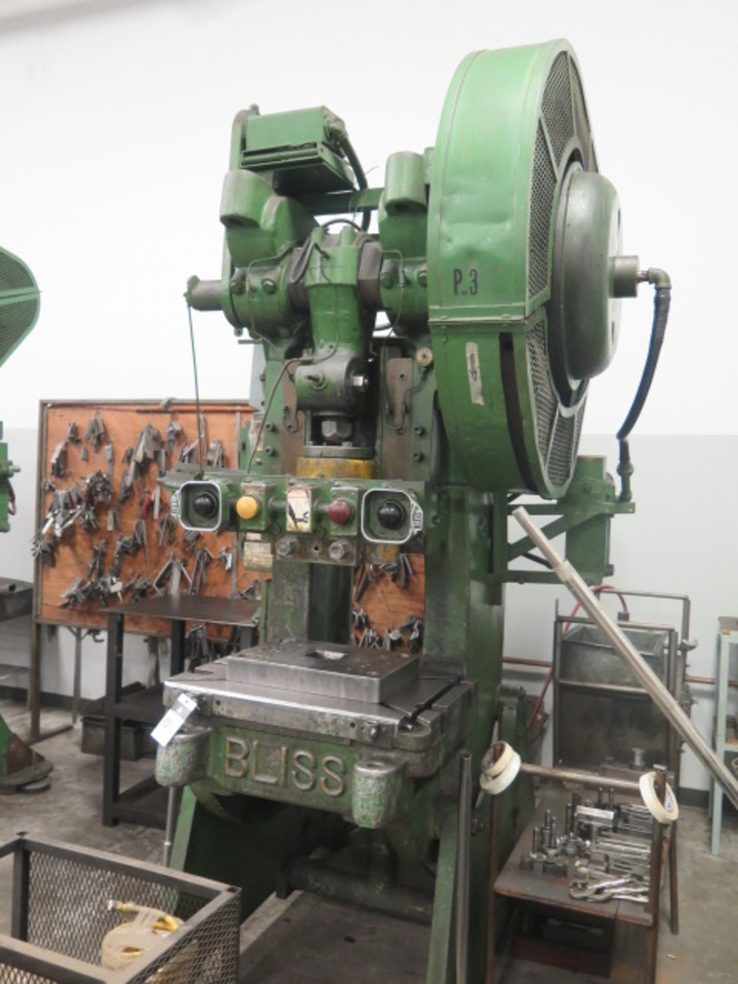 Bliss 21B 50 Ton Mechanical OBI Stamping Press s/n H43213/HP28237 w/ Pneumatic Clutch, 10 1/2" - Image 2 of 8