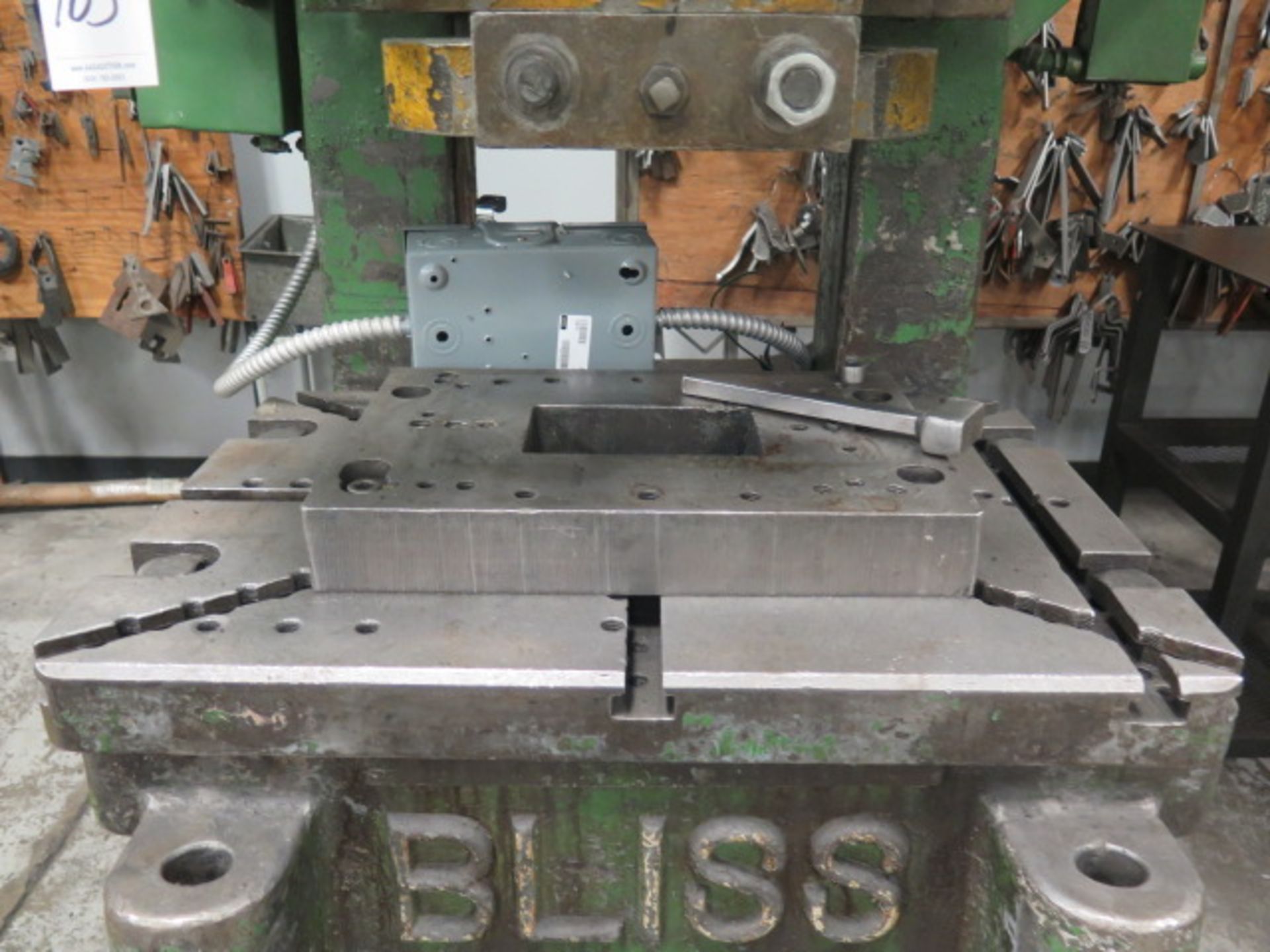 Bliss 21B 50 Ton Mechanical OBI Stamping Press s/n HP28240/H43215 w/ Pneumatic Clutch, 10 1/2" - Image 6 of 8