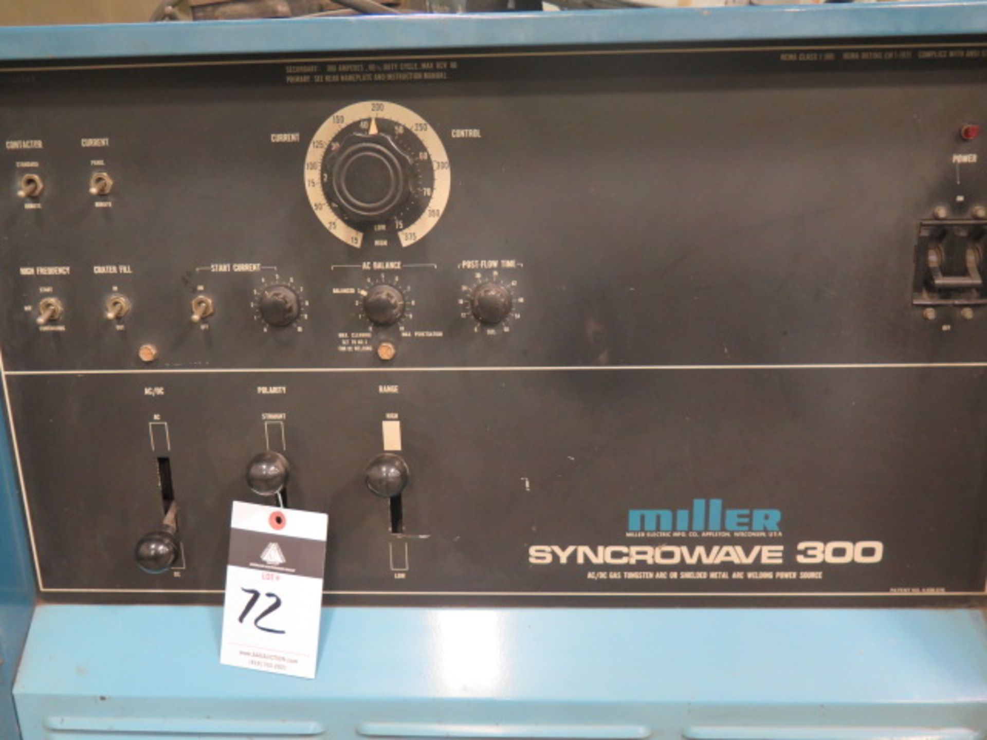 Miller Syncrowave 300 AC/DC Gas Tungsten Arc or Shielded Arc Welding Power Source s/n JD701247 w/ - Image 2 of 3