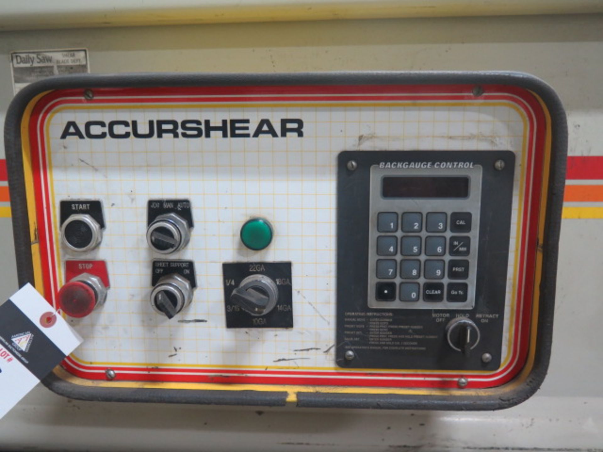 1997 Accurshear 625010 1/4" Cap x 10' Hydraulic Shear w/ Accurshear Digital Back Gauge Controls, - Image 8 of 10