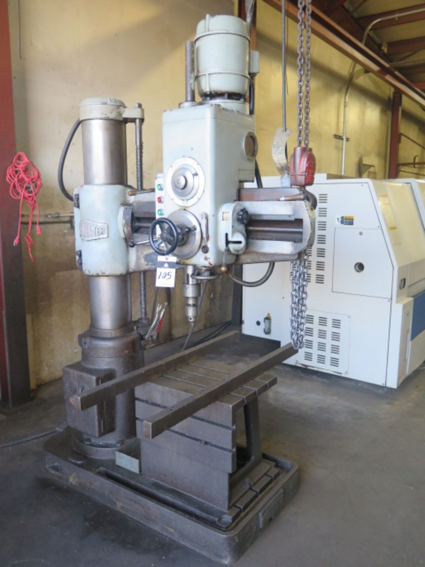 Speedmaster 9" Column x 24" Radial Arm Drill s/n 196688 w/ 60-2100 RPM, Power Column and Feeds, 16