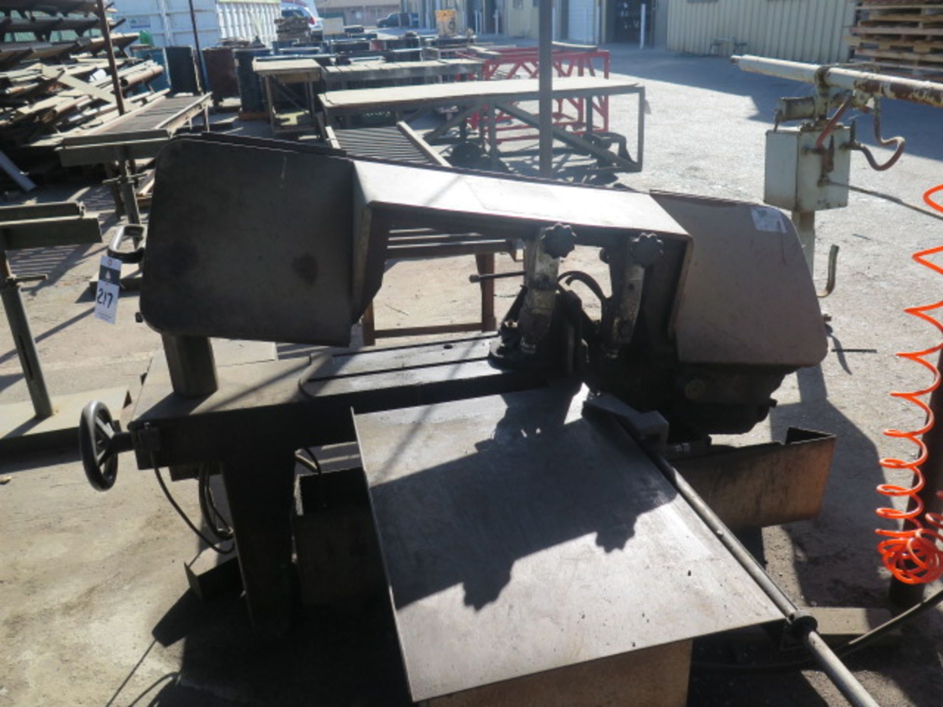 Kalamazoo H9AW 9" Horizontal Band Saw s/n K20353 w/ Manual Clamping, Work Stop, Coolant, Conveyors