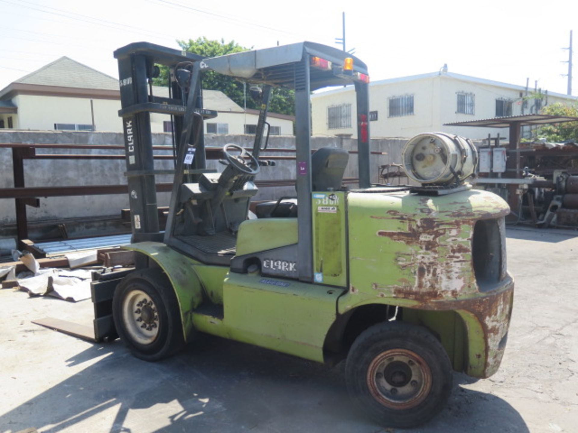 Clark CGP50 10,000 Lb Cap LPG Forklift s/n CGP460L-0026-9468FB w/ 2-Stage Mast, 139” Lift Height, SS - Image 3 of 10