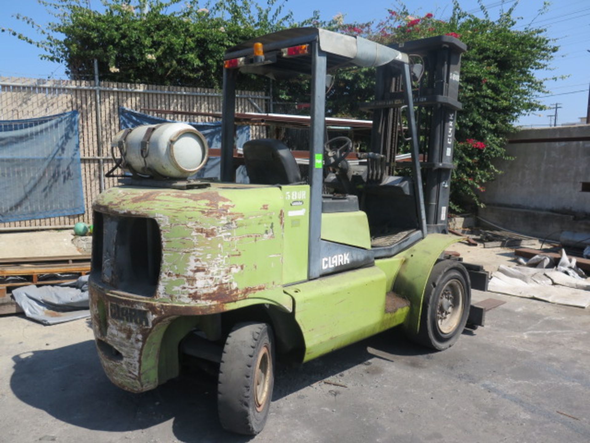 Clark CGP50 10,000 Lb Cap LPG Forklift s/n CGP460L-0026-9468FB w/ 2-Stage Mast, 139” Lift Height, SS - Image 2 of 10