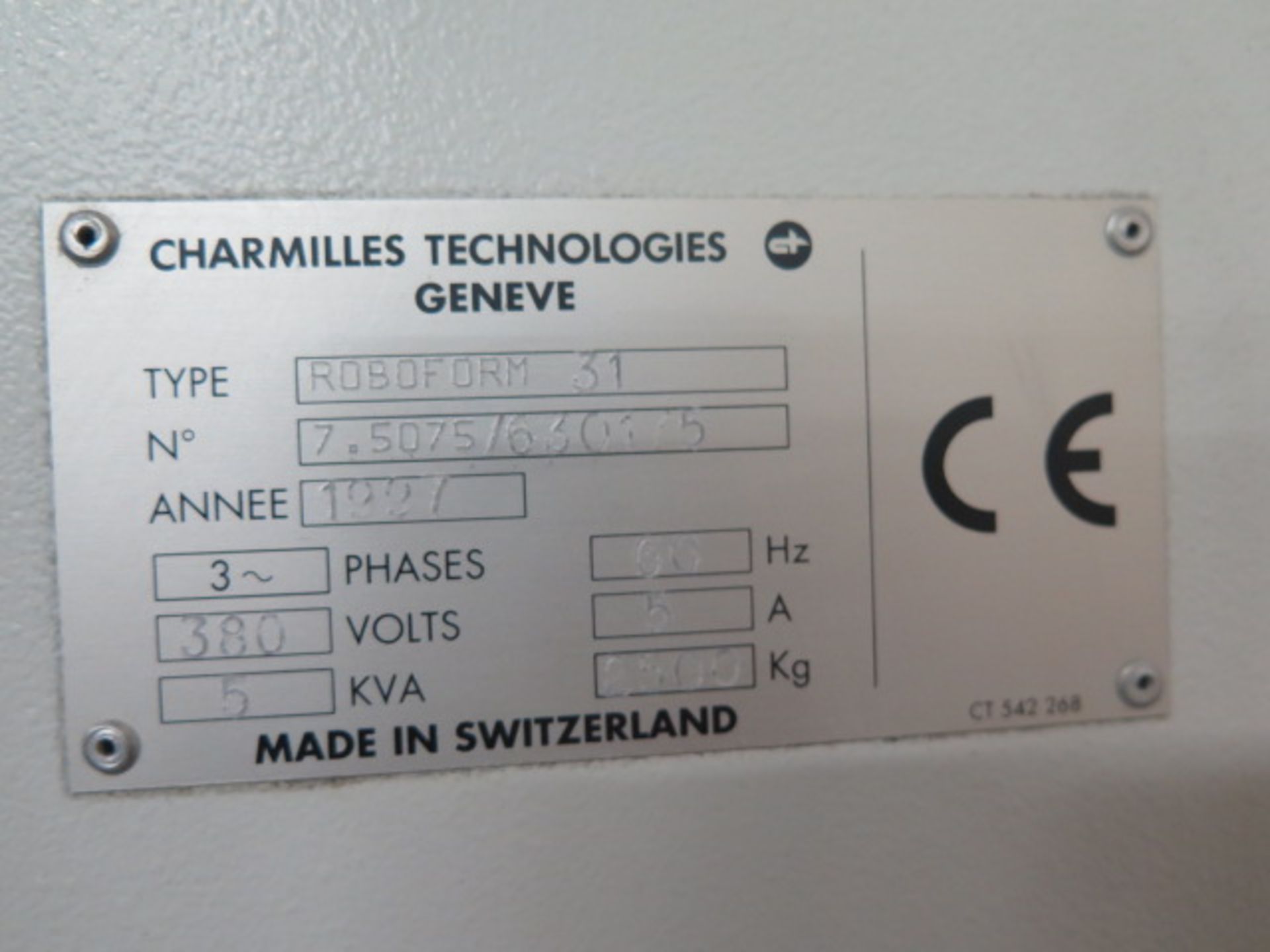 1997 Charmilles Roboform 31 CNC Die Sinker EDM Machine s/n 32.562.00.000 w/ Charmilles CNC Controls, - Image 15 of 15