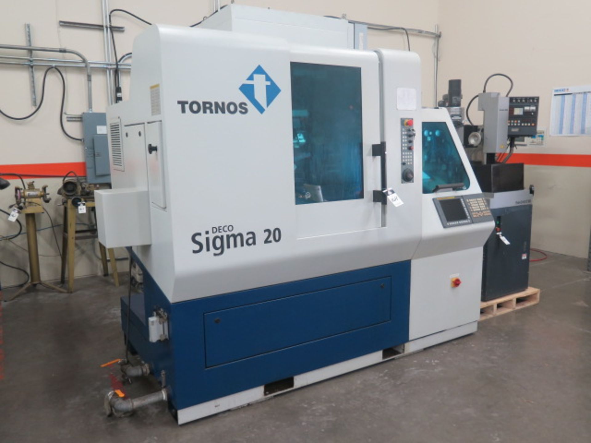 2007 Tornos DECO Sigma-20 6-Axis Sliding Headstock CNC Screw Machine s/n 8596 w/ Fanuc Series 31iA - Image 2 of 22