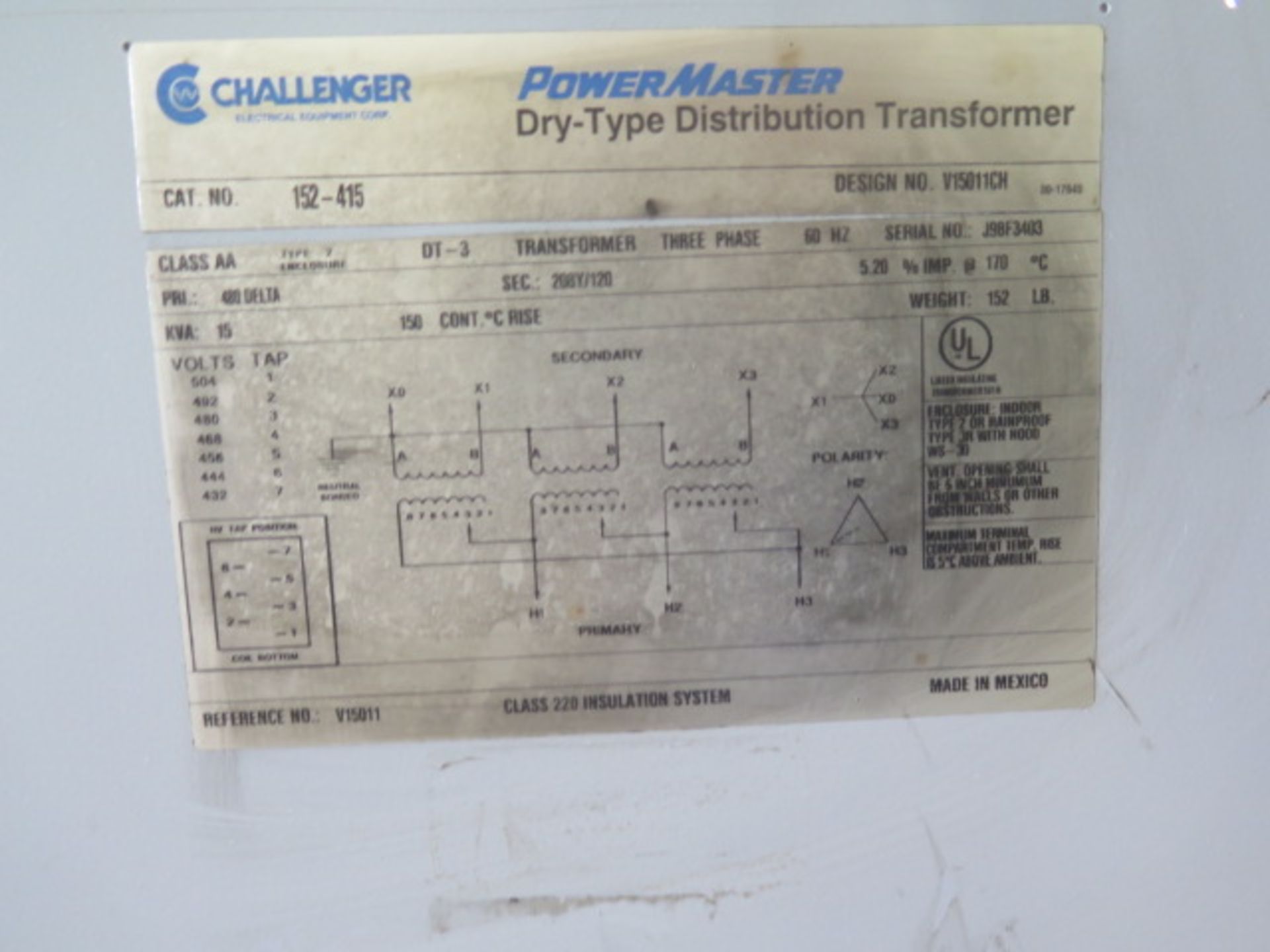 15 kVA Transformer 480-208Y/120 - Image 3 of 3