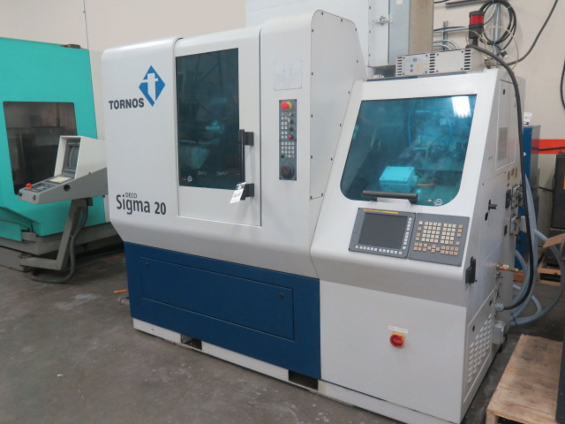 2007 Tornos DECO Sigma-20 6-Axis Sliding Headstock CNC Screw Machine s/n 8596 w/ Fanuc Series 31iA - Image 3 of 22