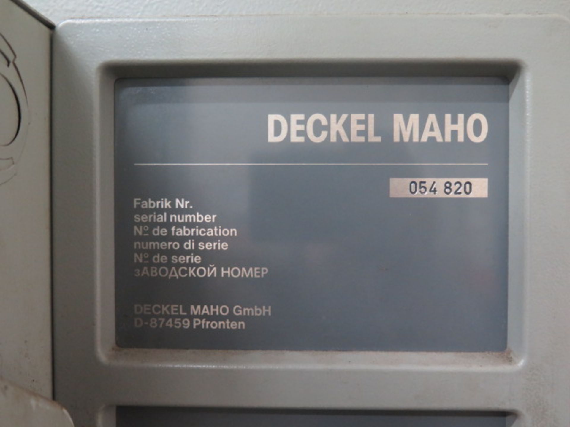 Deckel MAHO DMU50V 4-Axis CNC Vertical Machining Center (NEEDS WORK) s/n 054820 w/ Deckel Mill - Image 13 of 13