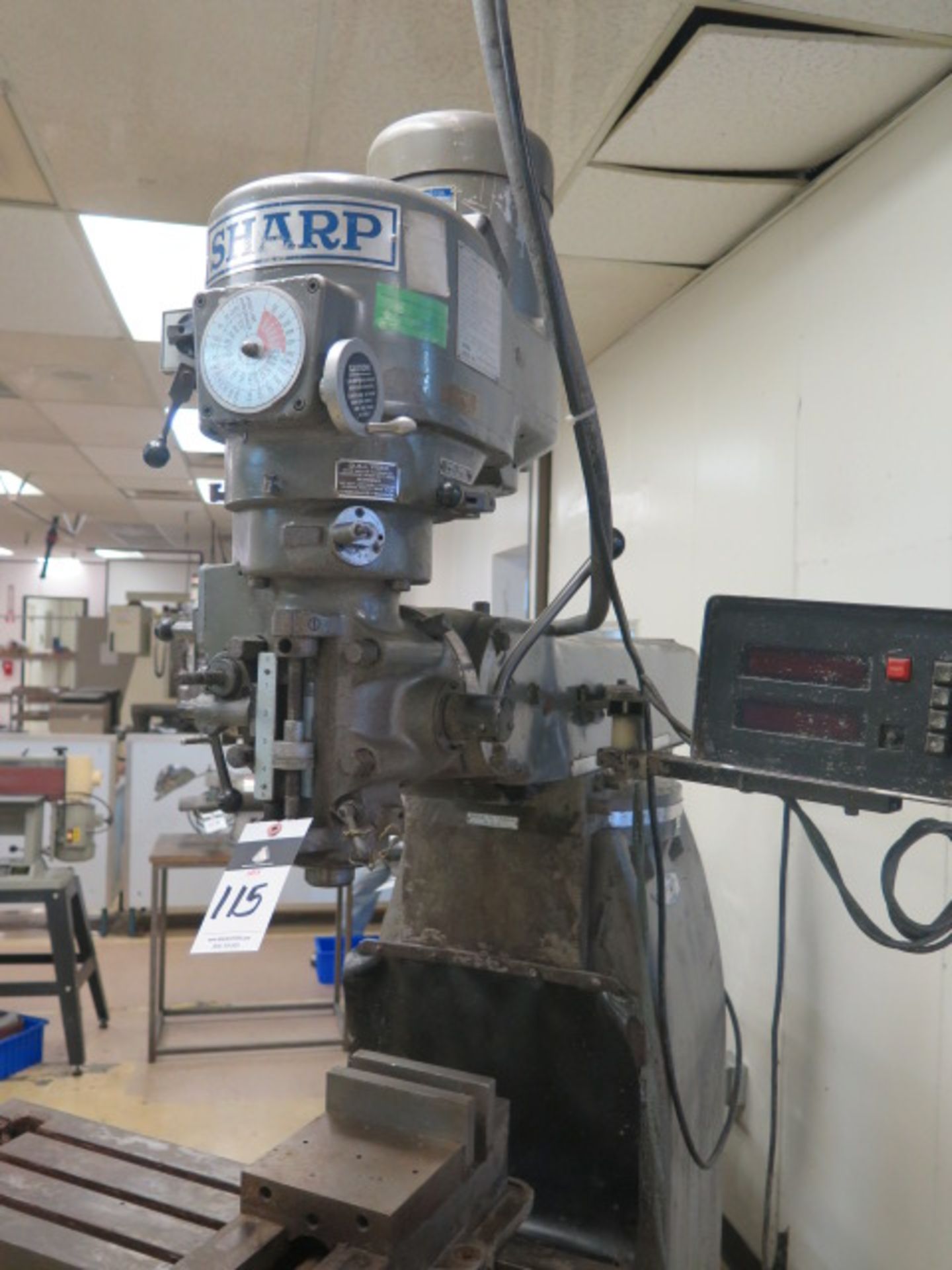 Sharp mdl. HMV Vertical Mill s/n 79021048 w/ Sargon DRO, 3Hp Motor, 60-4500 Dial Change RPM, - Image 4 of 10