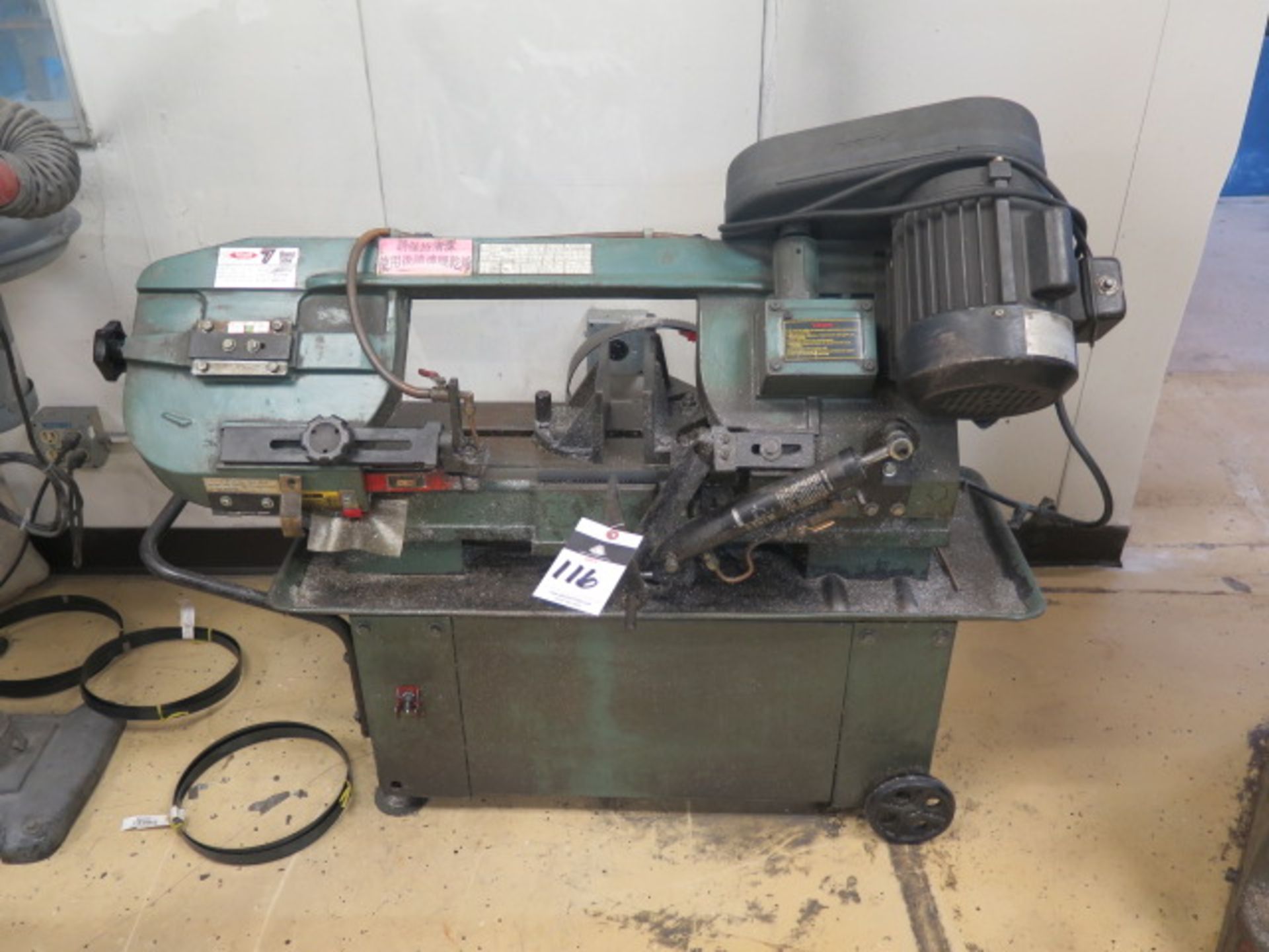 Rutland mdl. 26734712 7” Horizontal Band Saw w/ Manual Clamping, Work Stop, Coolant