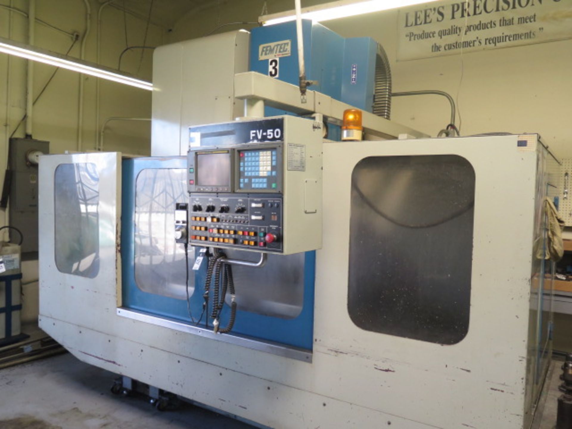 1998 Femtec / Kafo FV-50 CNC Vertical Machining Center s/n 014014 w/ Fanuc Series 0-M Controls, Hand - Image 3 of 12