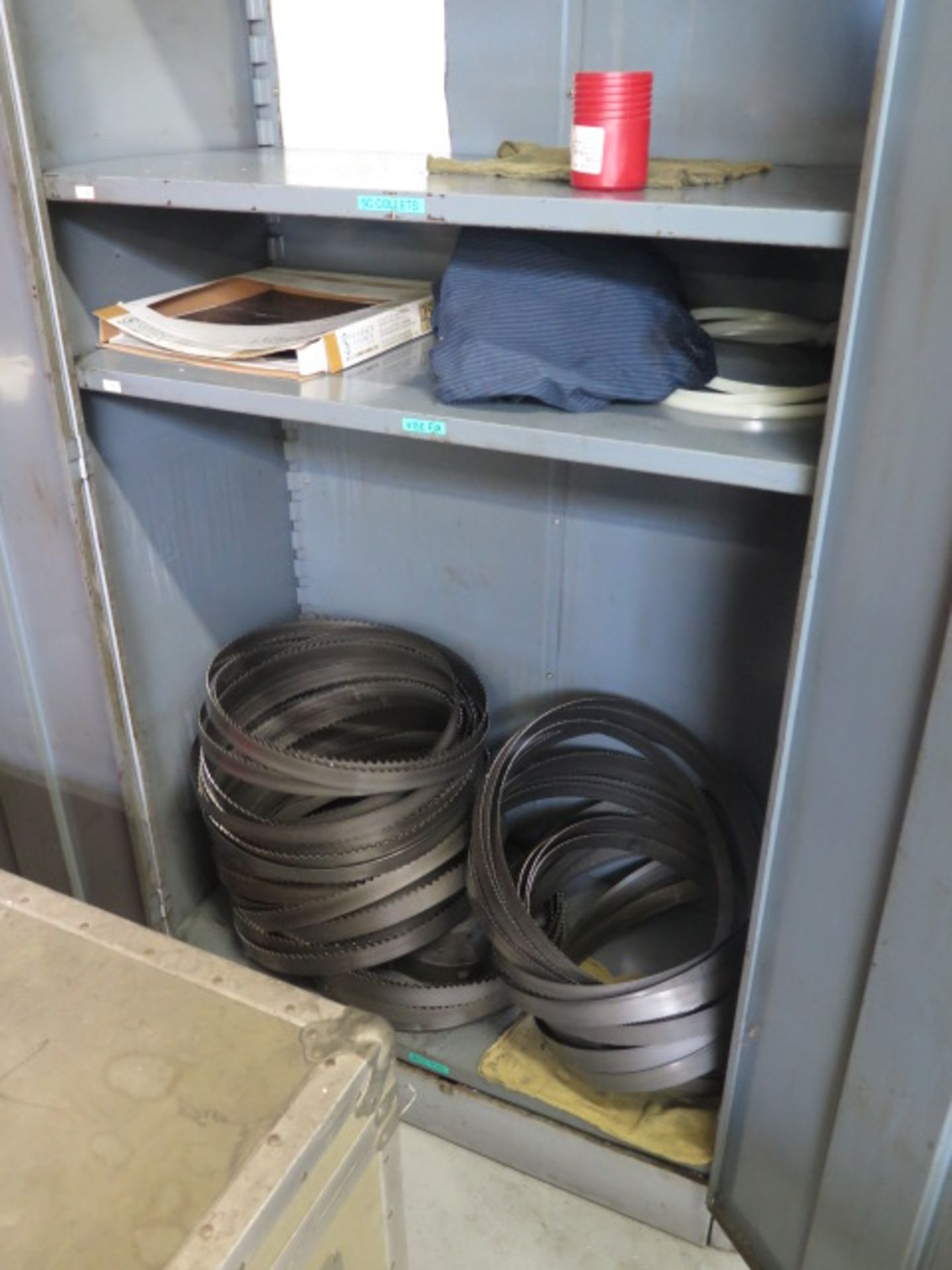 Band Saw Blades and Storage Cabinet