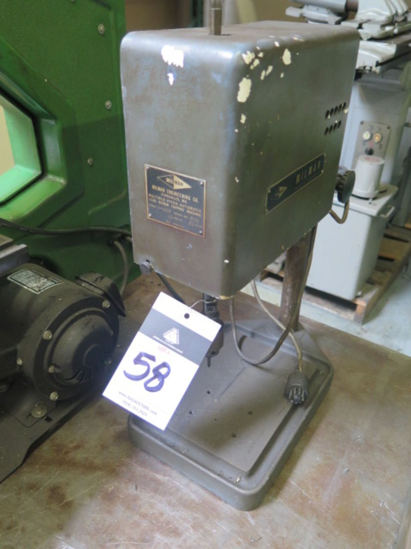 Milman mdl. T-100B Multiple Pitch Automatic Lead Screw Tapping Machine s/n 1309 (NO CONTROL UNIT)