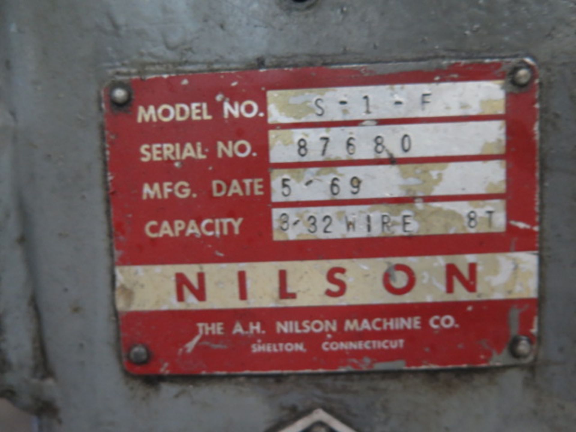 Nilson S-1-F .094" Cap 4-Slide Wire Forming Machine s/n 87680 w/ Straightner - Image 6 of 6