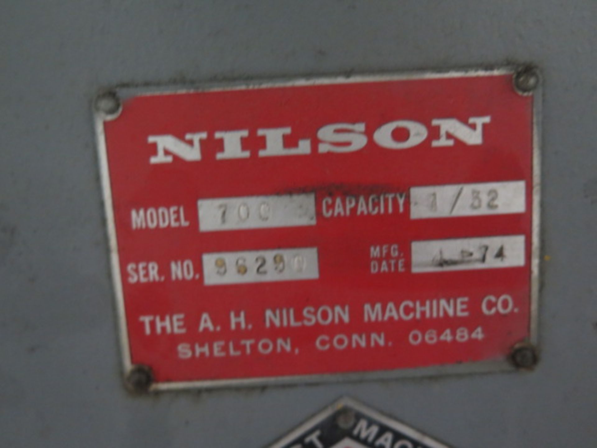Nilson mdl. 700 1/32" Cap 4-Slide Machine s/n 96290 w/ Straightner. - Image 7 of 7