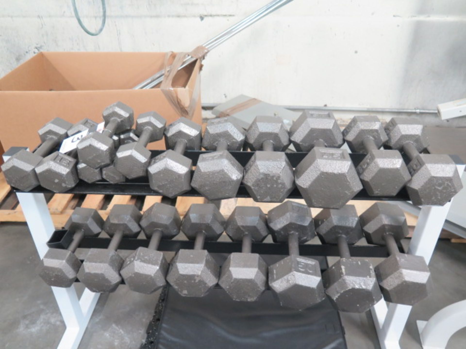 Iron Dumbbell Free Weights and Stand - Image 2 of 4