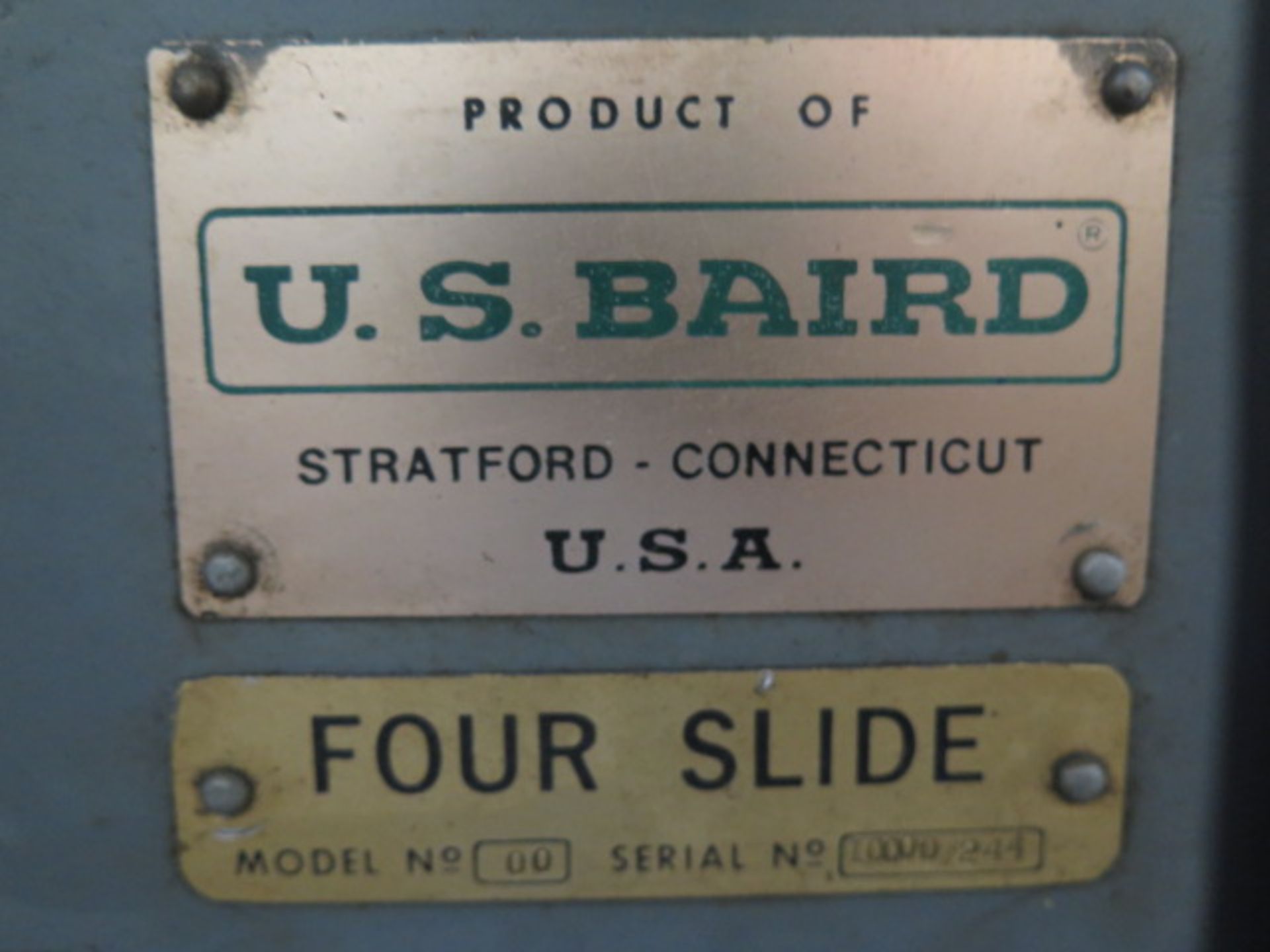 US Baird mdl. 00 4-Slide Wire Forming Machine s/n 10000/244 w/ Straightner - Image 7 of 7