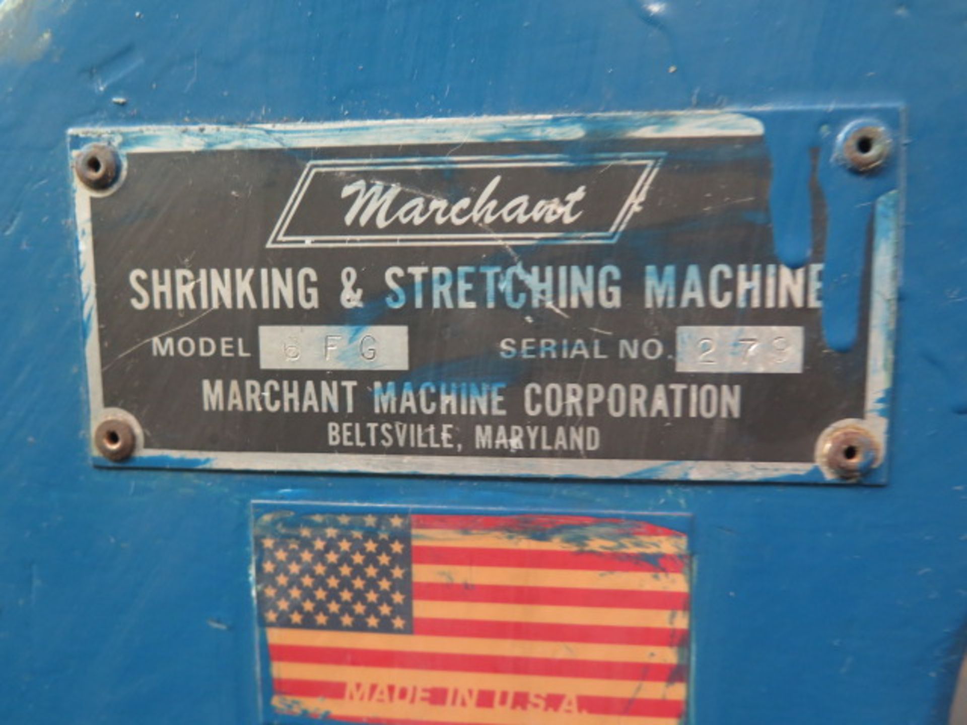 Marchant mdl. 6FG Shrinking and Stretching Machine s/n 279 - Image 5 of 5