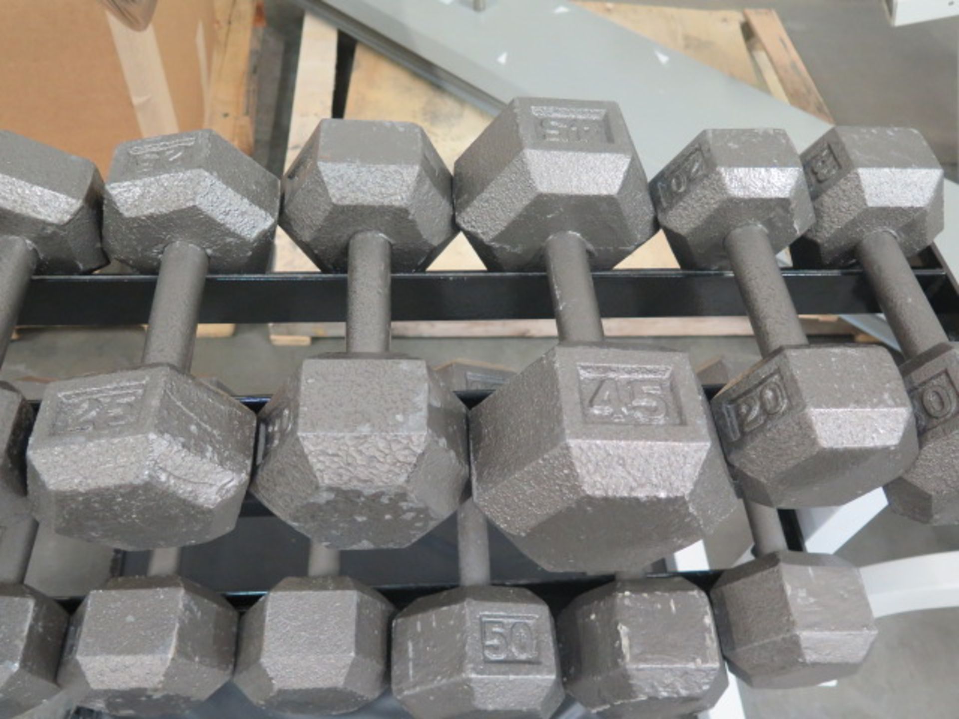 Iron Dumbbell Free Weights and Stand - Image 3 of 4