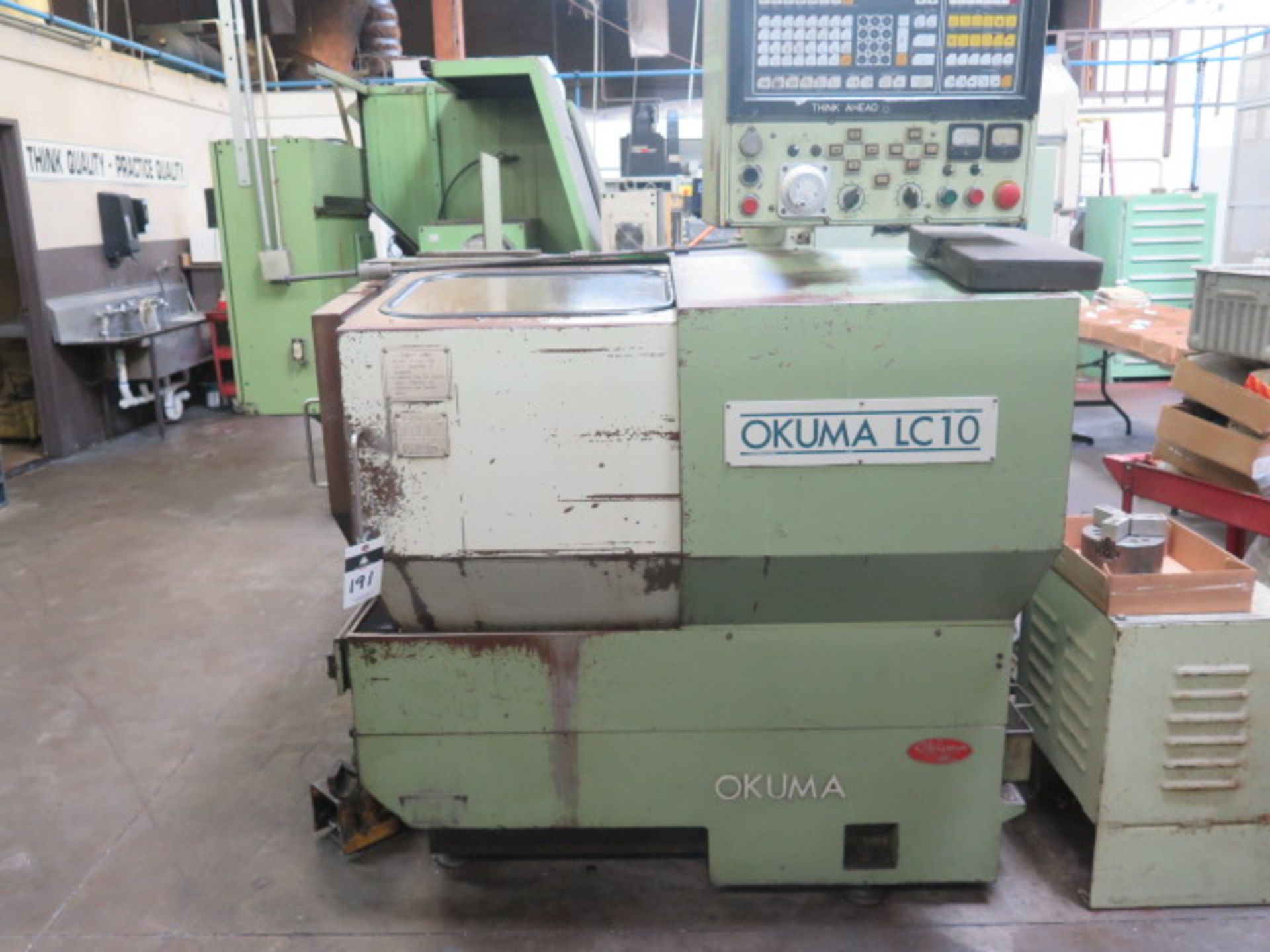 Okuma LC-10 CNC Turning Center s/n 5502-0398 w/ Okuma Controls, 8-Station Turret, 6 ½” 3-Jaw