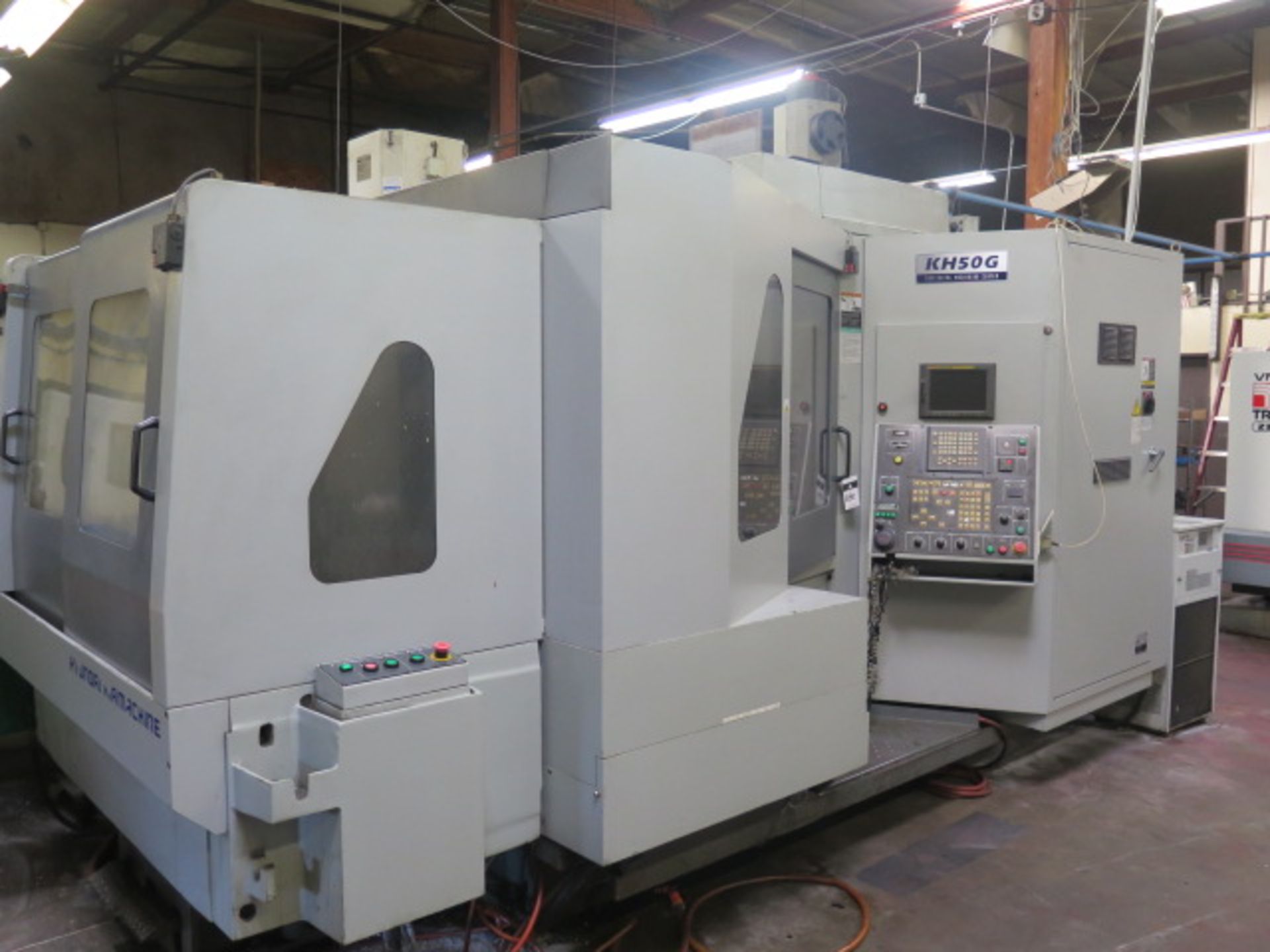 Hyundai KH50G 2-Pallet 4-Axis CNC Horizontal Machining Center s/n KH500248 w/ Fanuc Series 18i-MB - Image 2 of 22