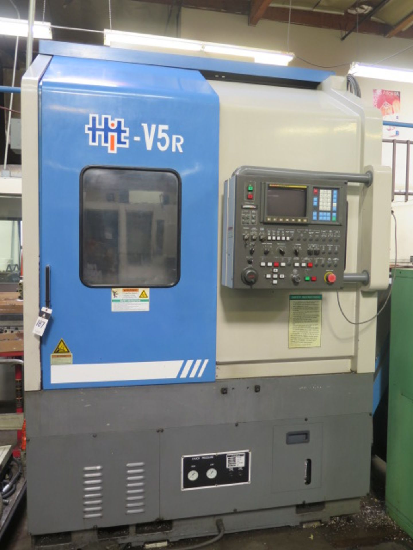 Hyundai HiT-V5R CNC Vertical Turret Lathe s/n 35108030 w/ Fanuc 0-T Controls, 8-Station Turret, 25-