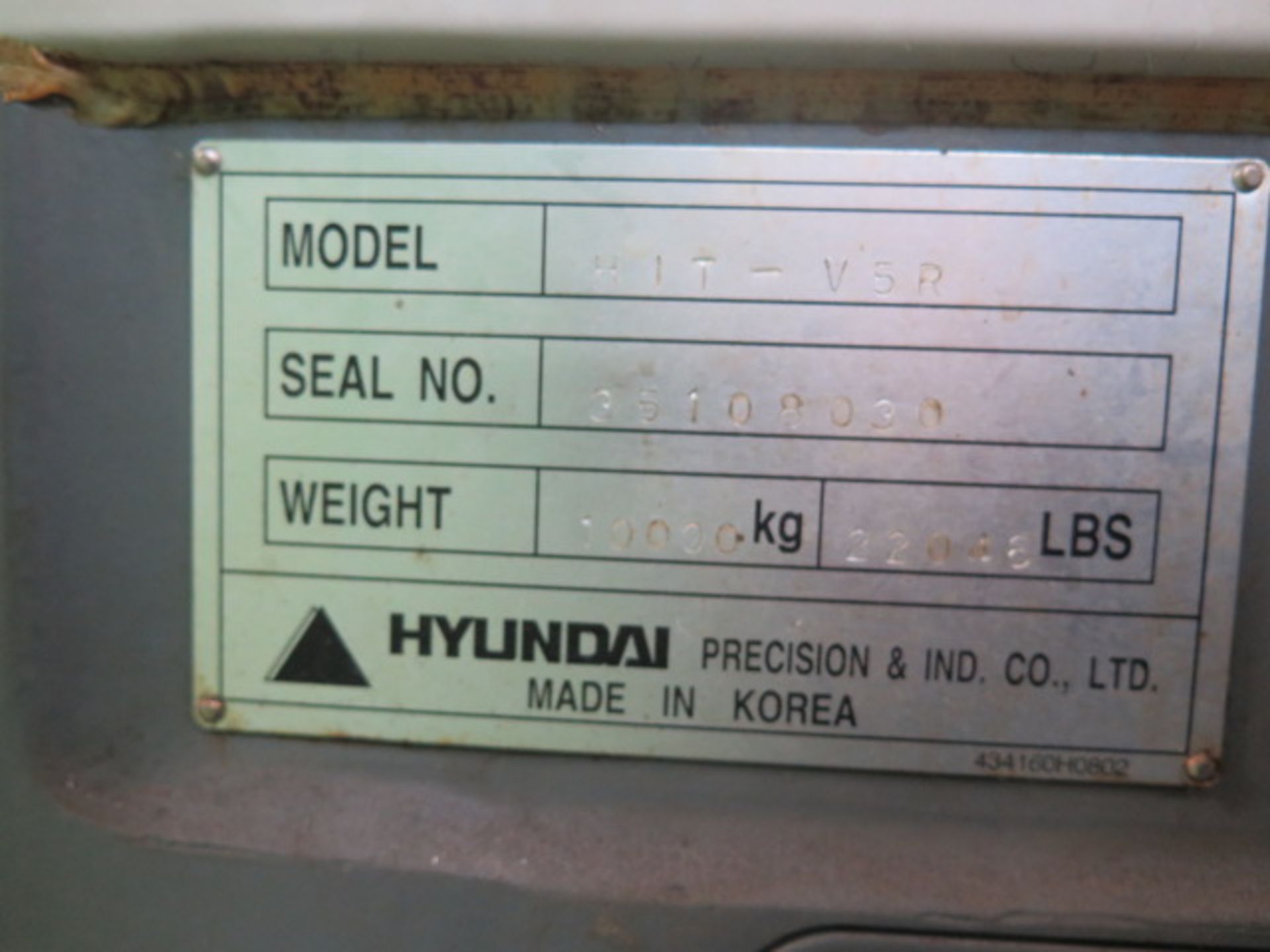 Hyundai HiT-V5R CNC Vertical Turret Lathe s/n 35108030 w/ Fanuc 0-T Controls, 8-Station Turret, 25- - Image 12 of 12